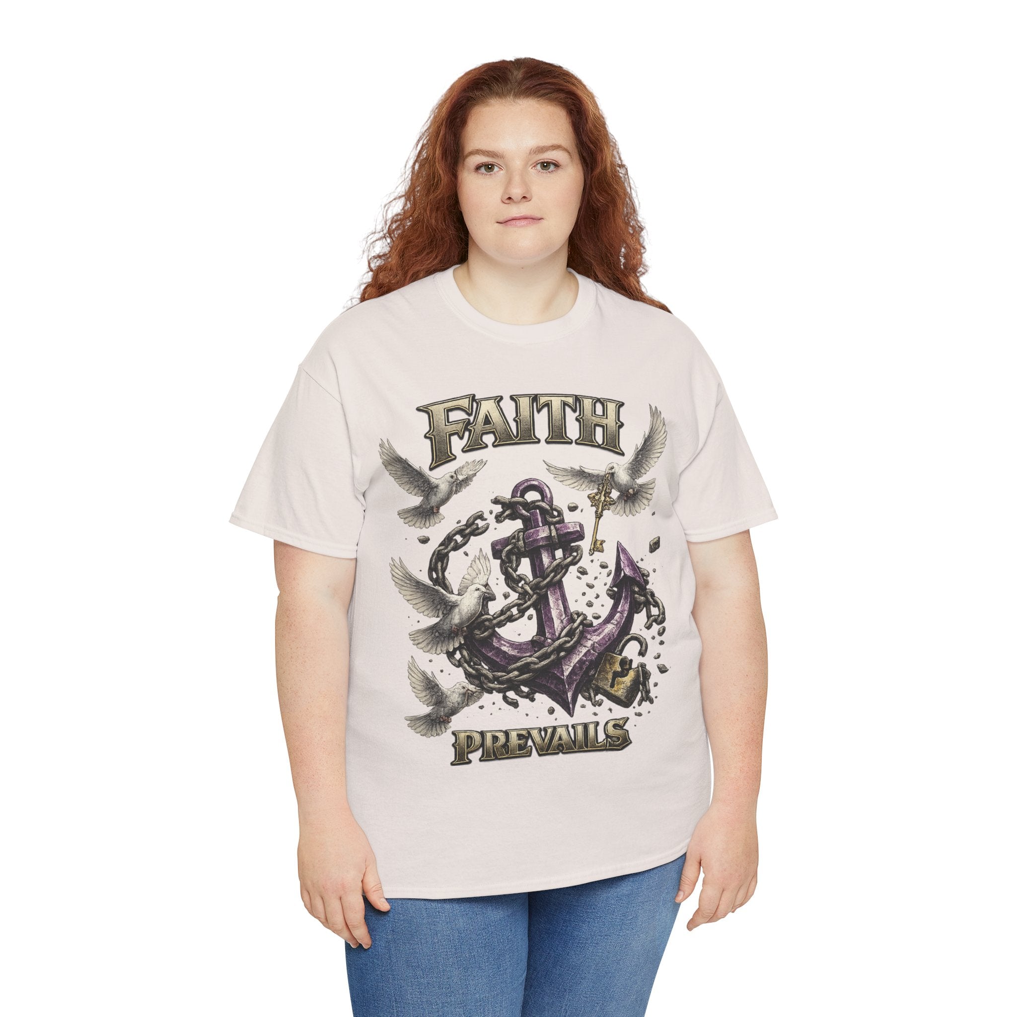Adult Faith Prevails T‑Shirt (Purple Anchor) Printify