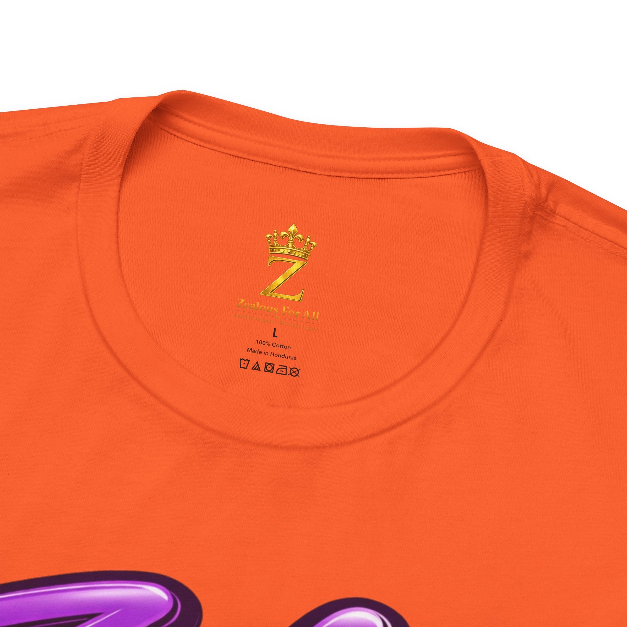 Zealous For All Graphic T-Shirt (Purple Logo) Printify