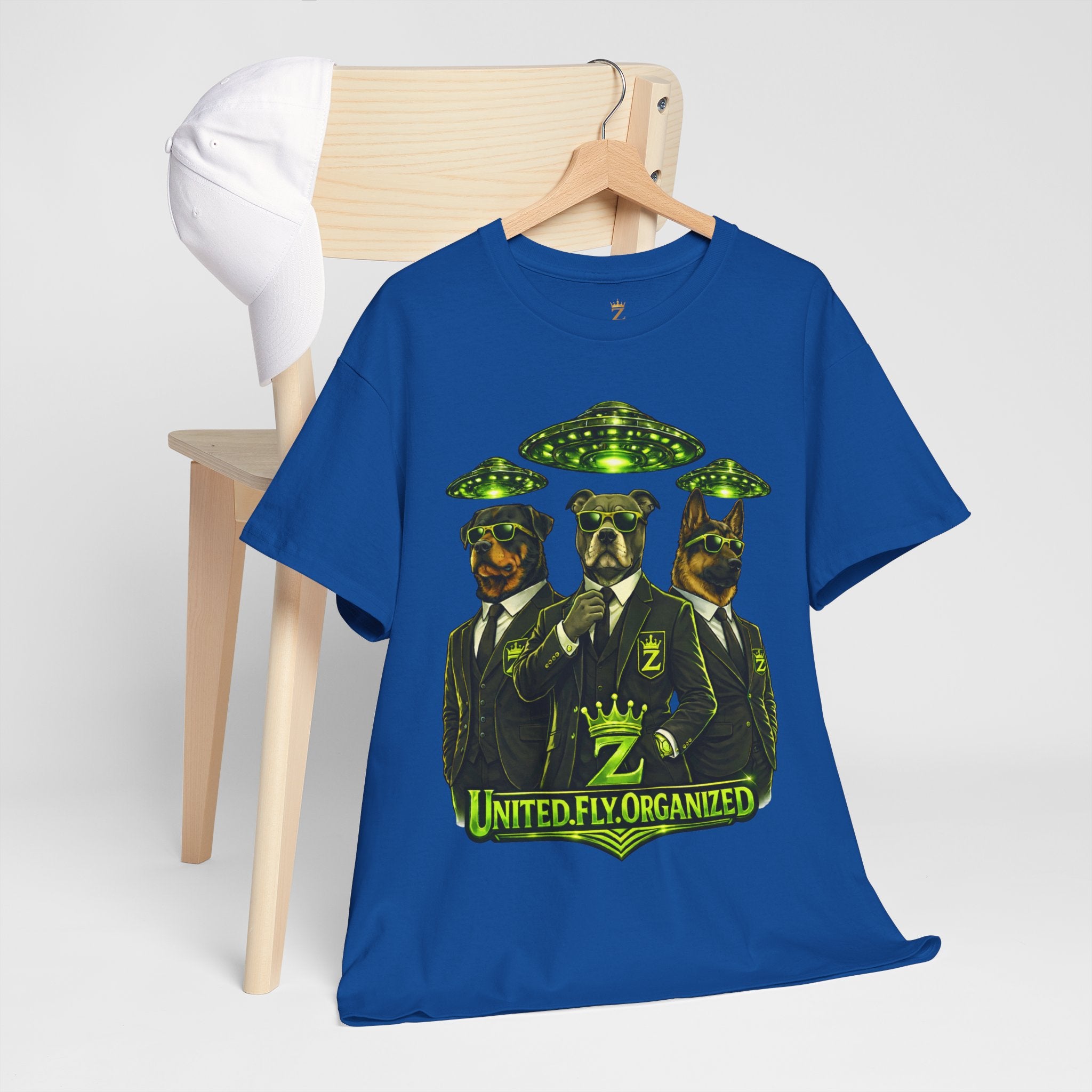 Adult "United. Fly. Organized." Graphic Tee (Lime Green) Printify