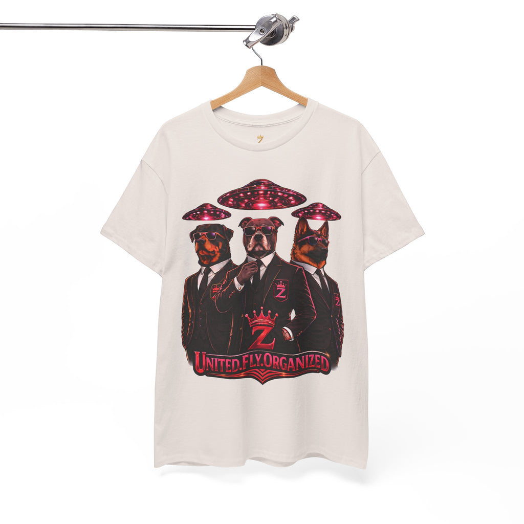 Adult "United. Fly. Organized." Graphic Tee (Hot Pink) Printify