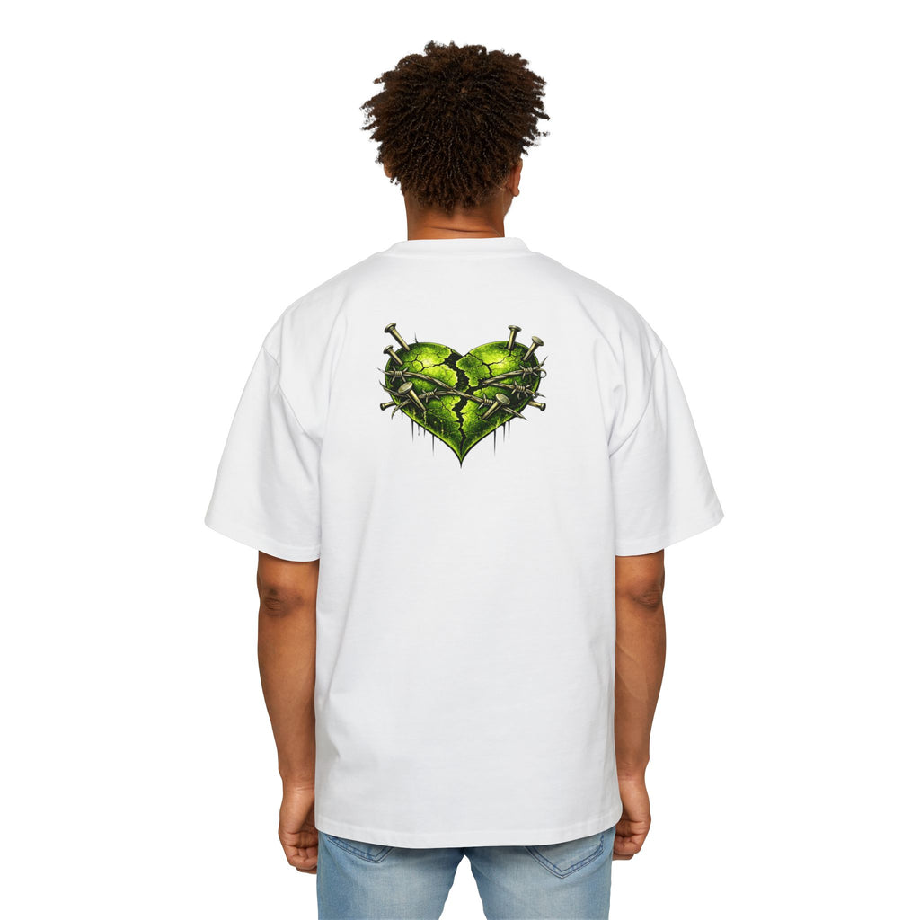 Oversized Discipline Over Emotions Graphic Tee (Green Heart) Printify