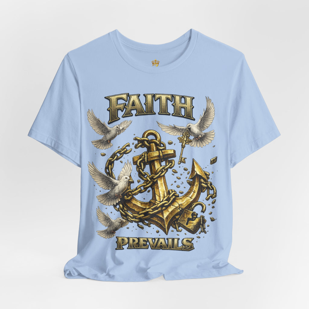 Faith Prevails T‑Shirt (Gold Anchor) Printify