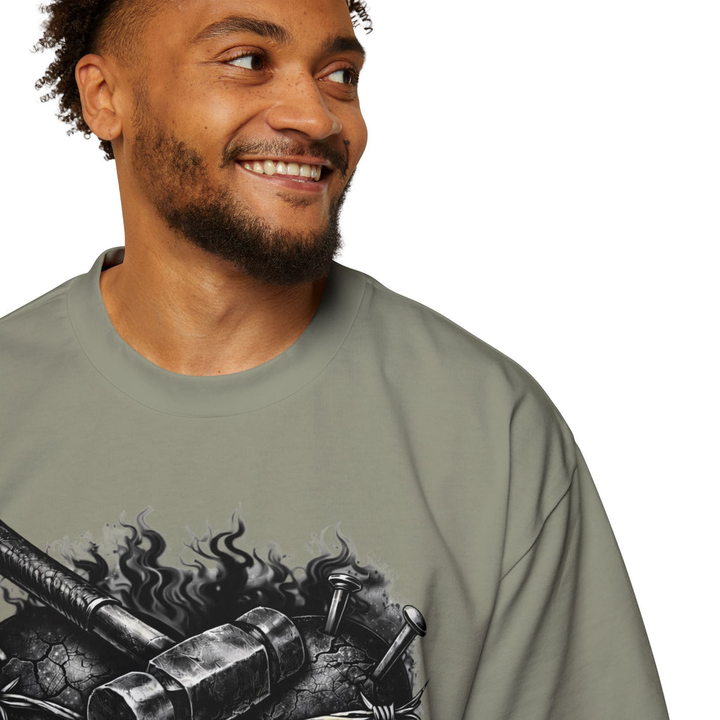 Oversized Discipline Over Emotions Graphic Tee (Black Heart) Printify