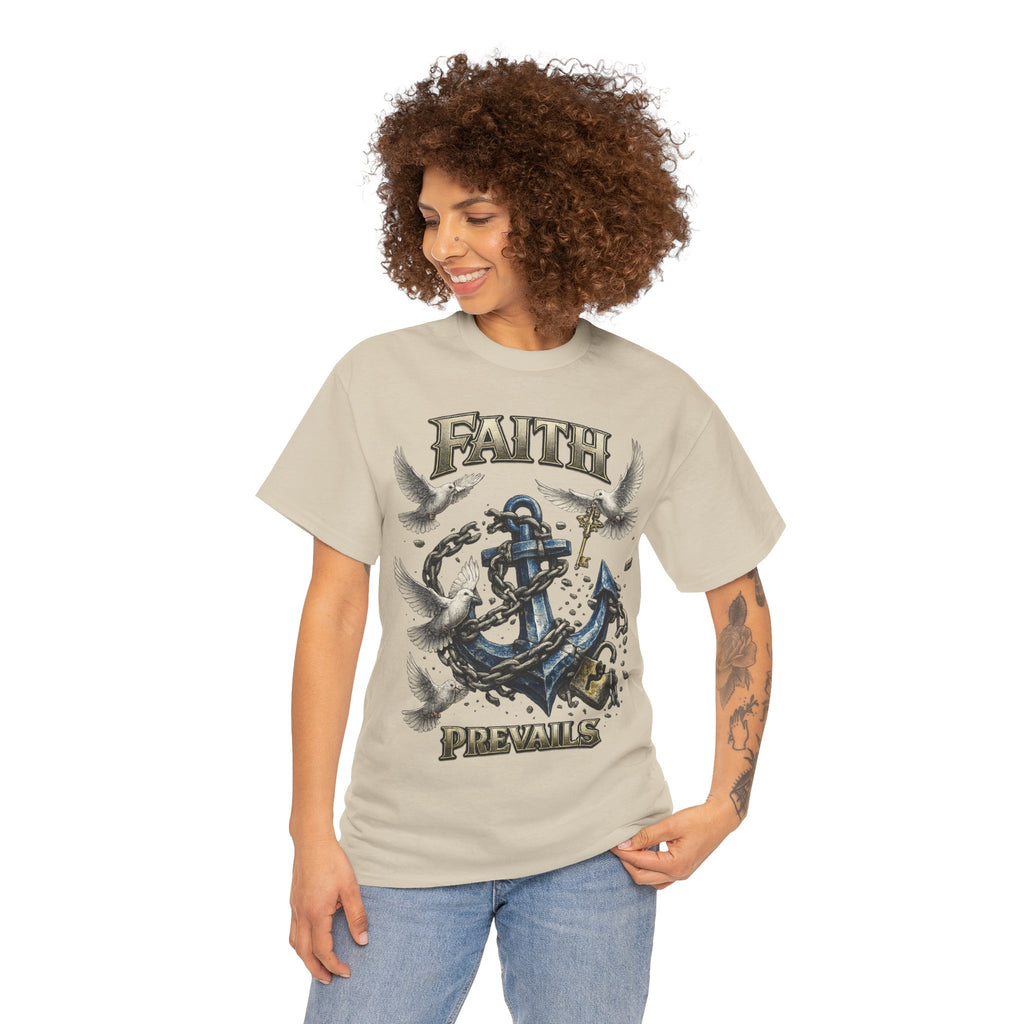 Adult Faith Prevails T‑Shirt (Blue Anchor) Printify
