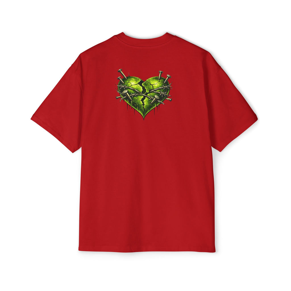 Oversized Discipline Over Emotions Graphic Tee (Green Heart) Printify