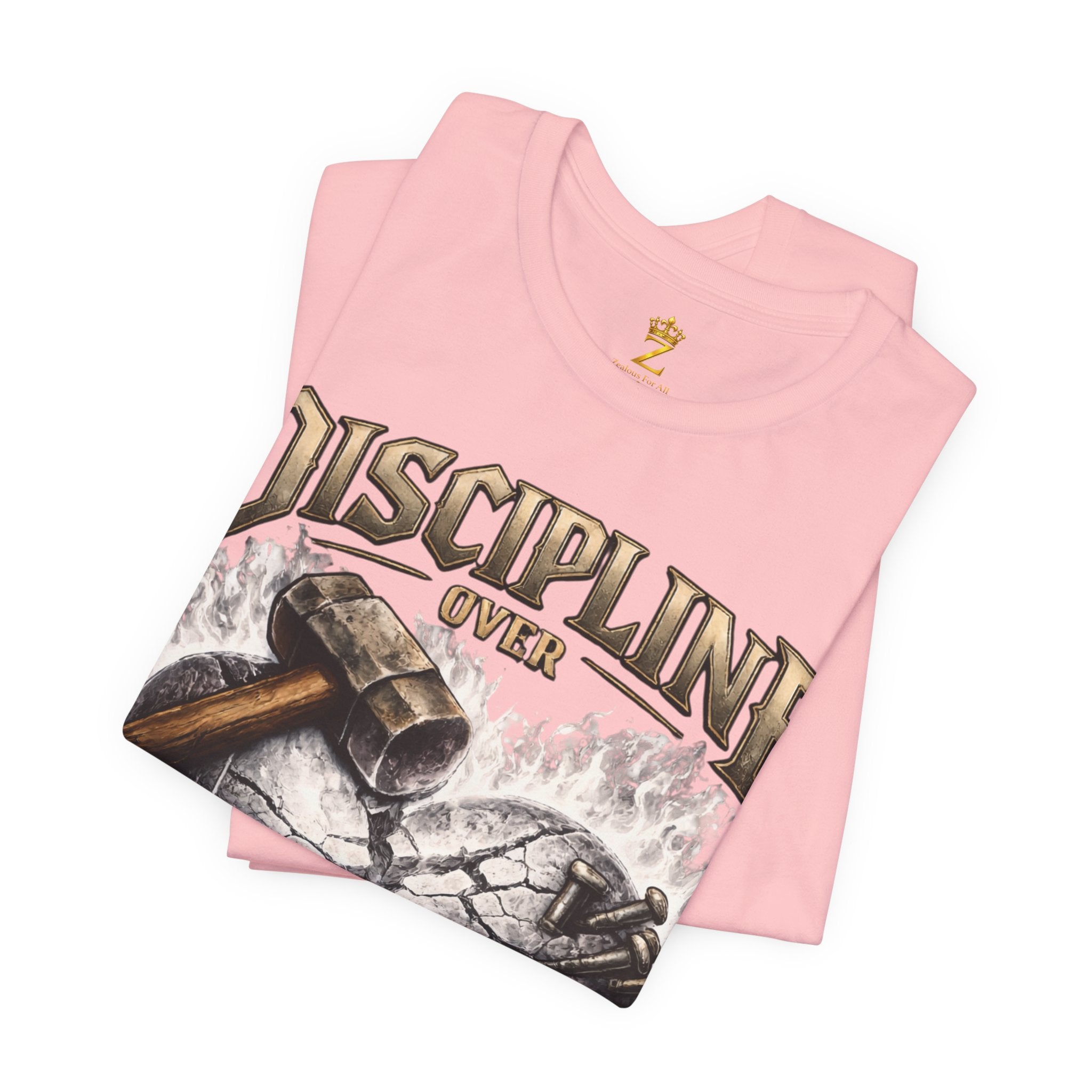 Discipline Over Emotions Premium Graphic T-Shirt (White Heart) Printify