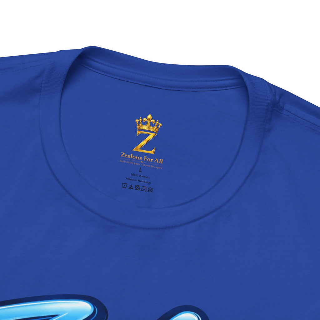 Zealous For All Graphic T-Shirt (Blue Logo) Printify