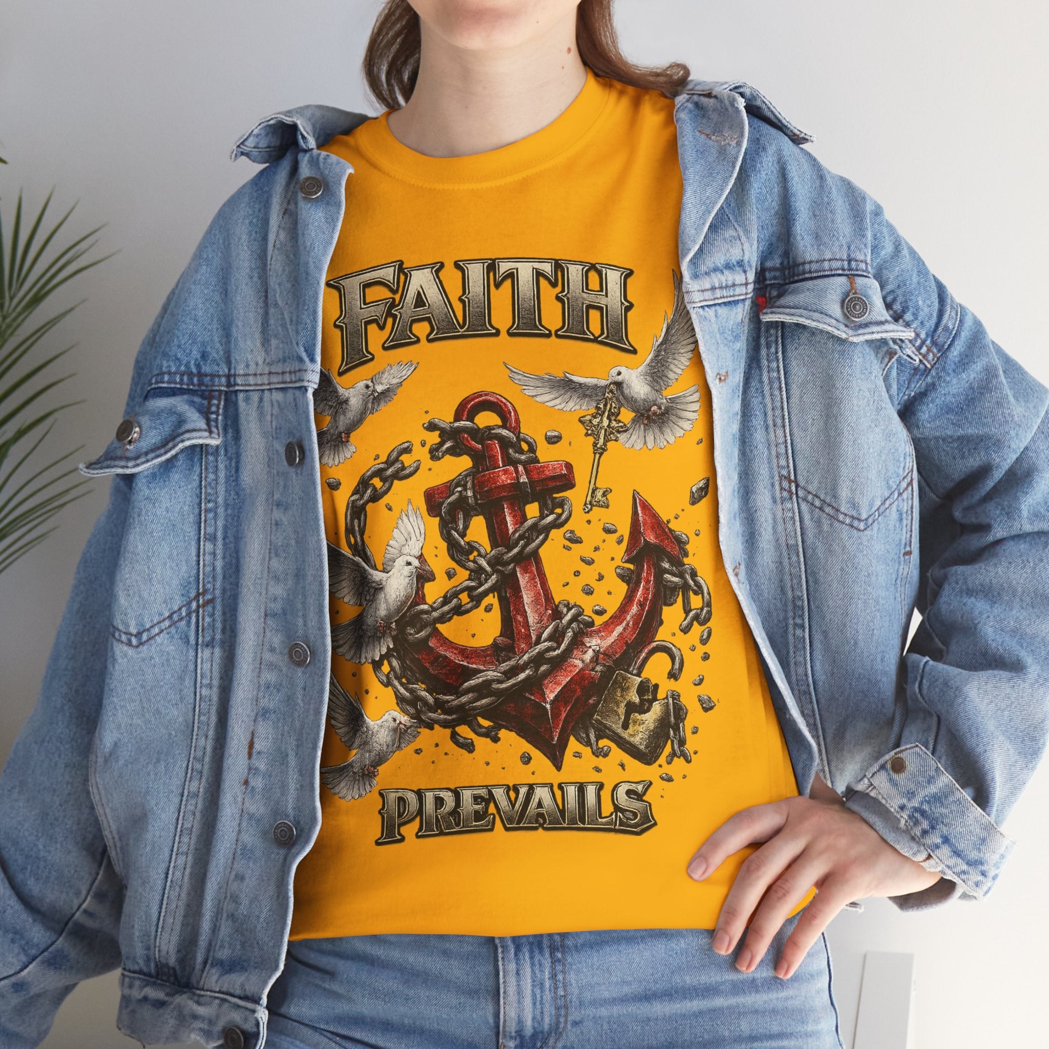 Adult Faith Prevails T‑Shirt (Red Anchor) Printify