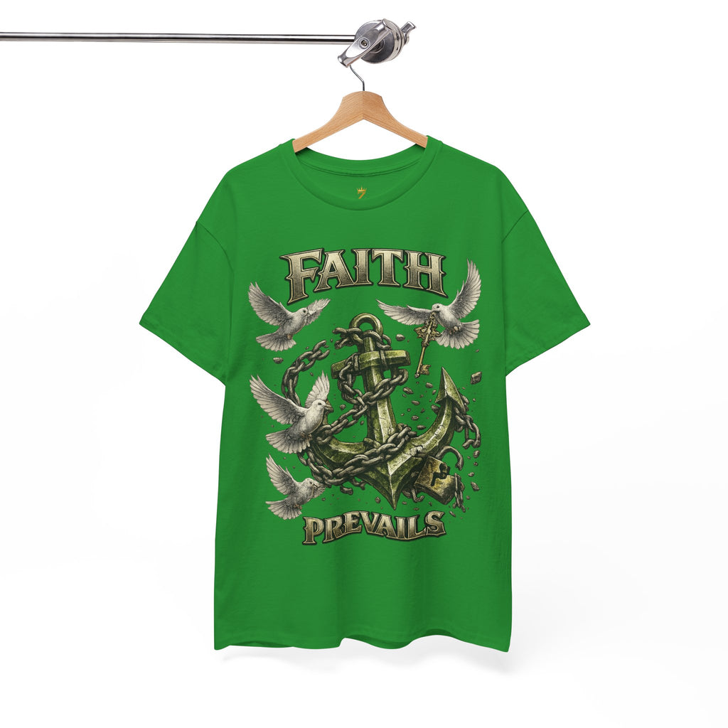 Adult Faith Prevails Anchor T-Shirt (Green Anchor) Printify