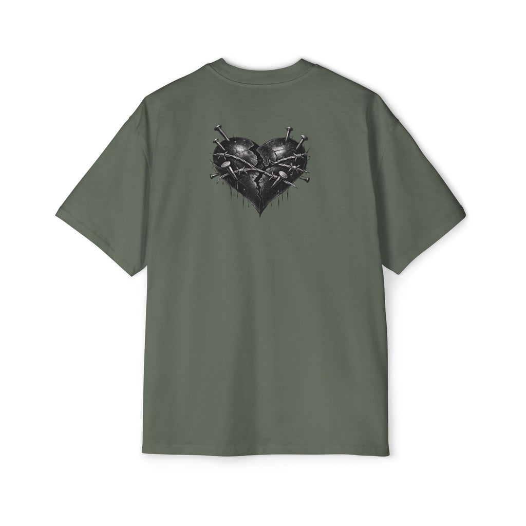 Oversized Discipline Over Emotions Graphic Tee (Black Heart) Printify