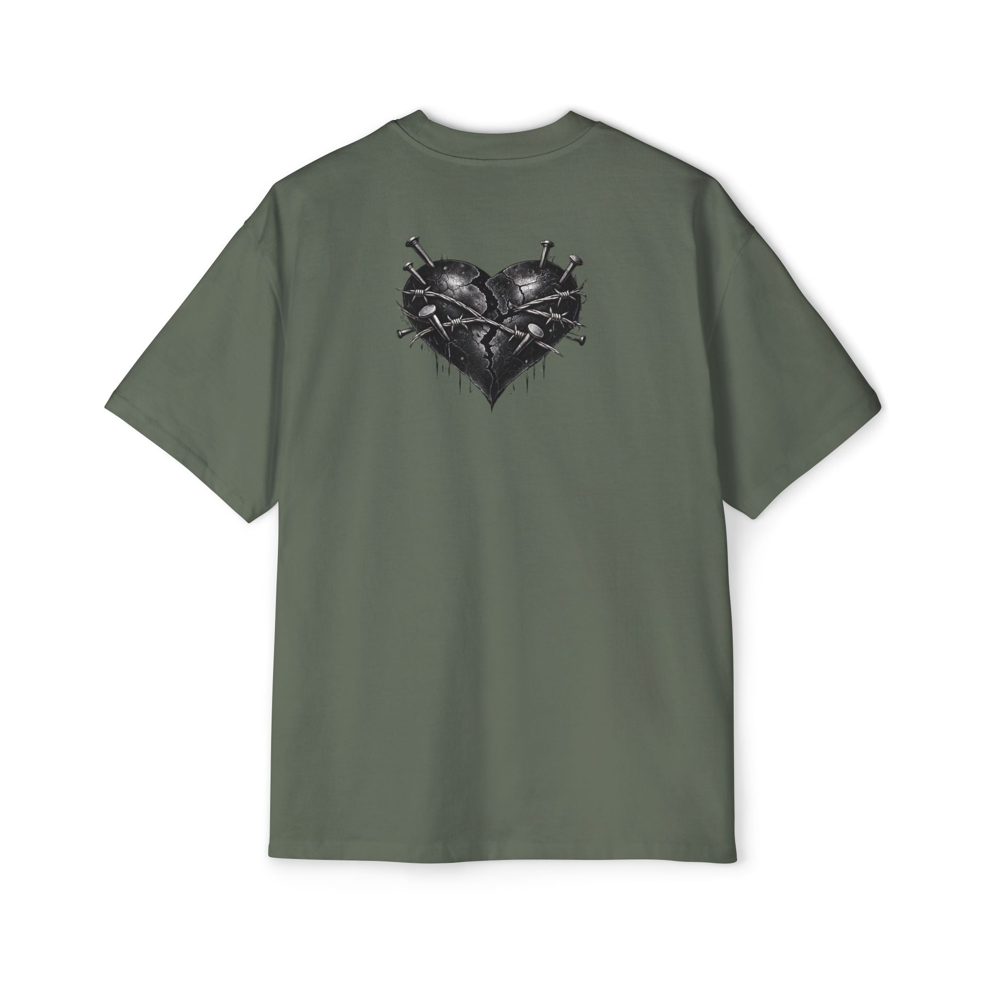 Oversized Discipline Over Emotions Graphic Tee (Black Heart) Printify