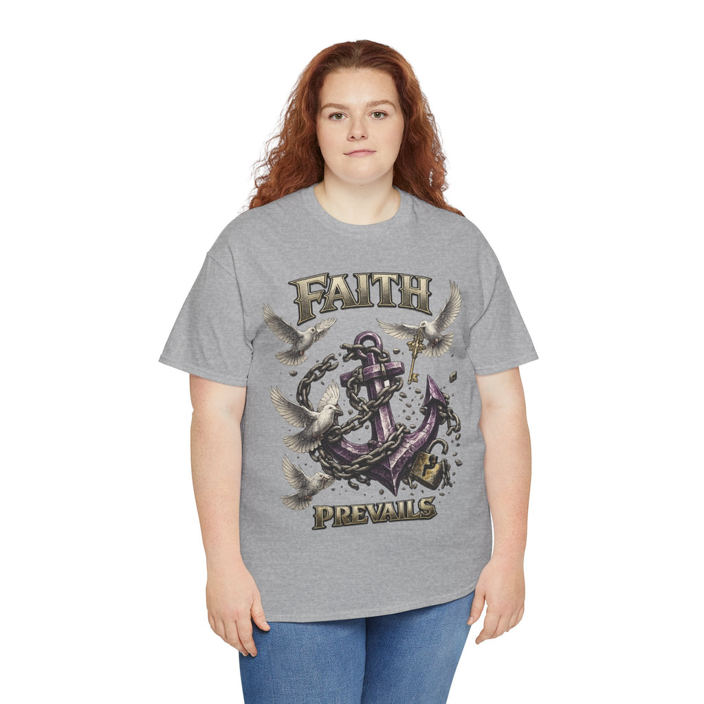 Adult Faith Prevails T‑Shirt (Purple Anchor) Printify