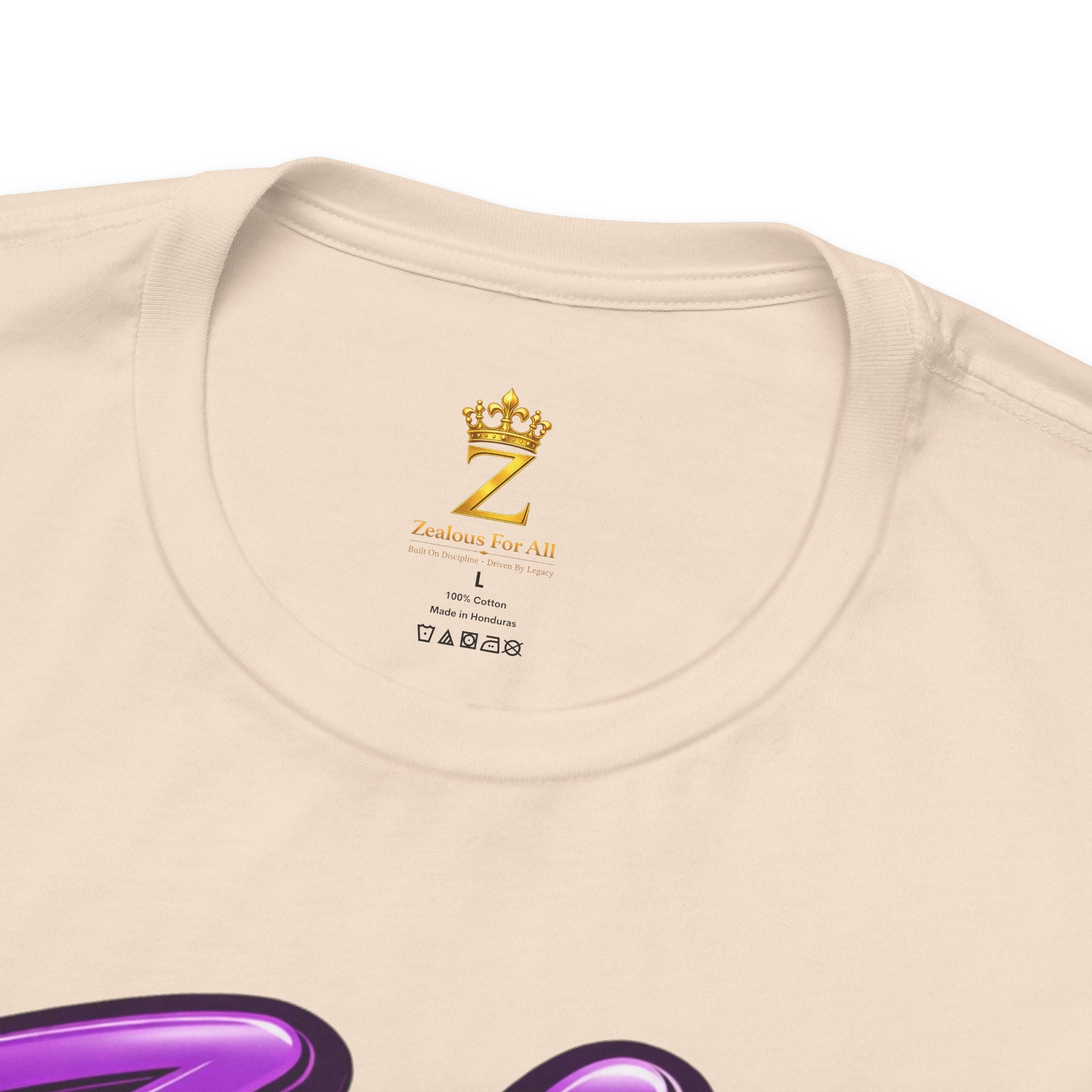 Zealous For All Graphic T-Shirt (Purple Logo) Printify