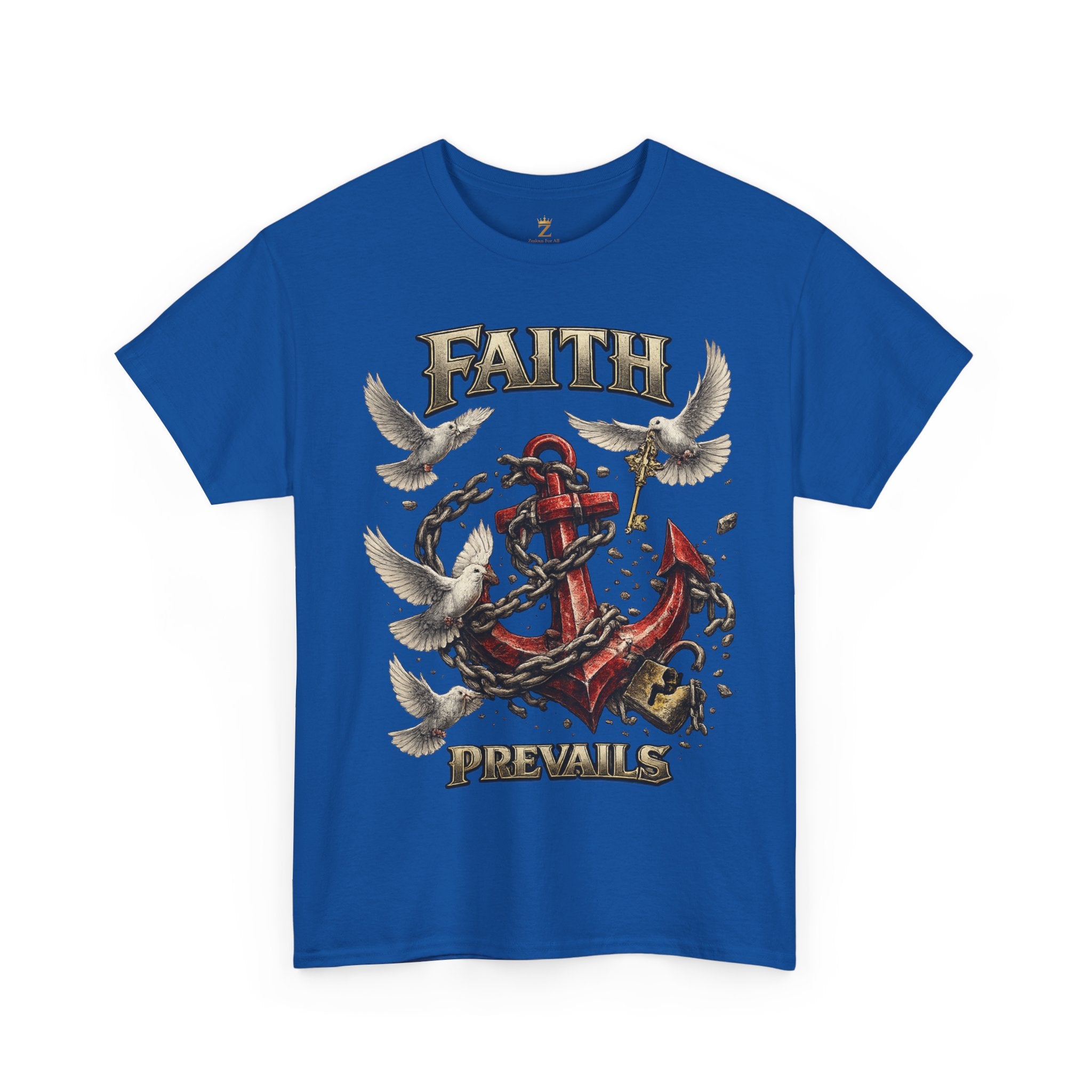 Adult Faith Prevails T‑Shirt (Red Anchor) Printify