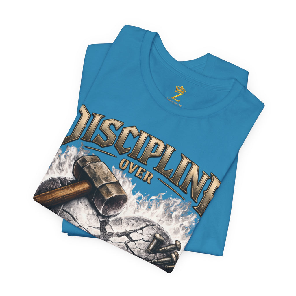 Discipline Over Emotions Premium Graphic T-Shirt (White Heart) Printify