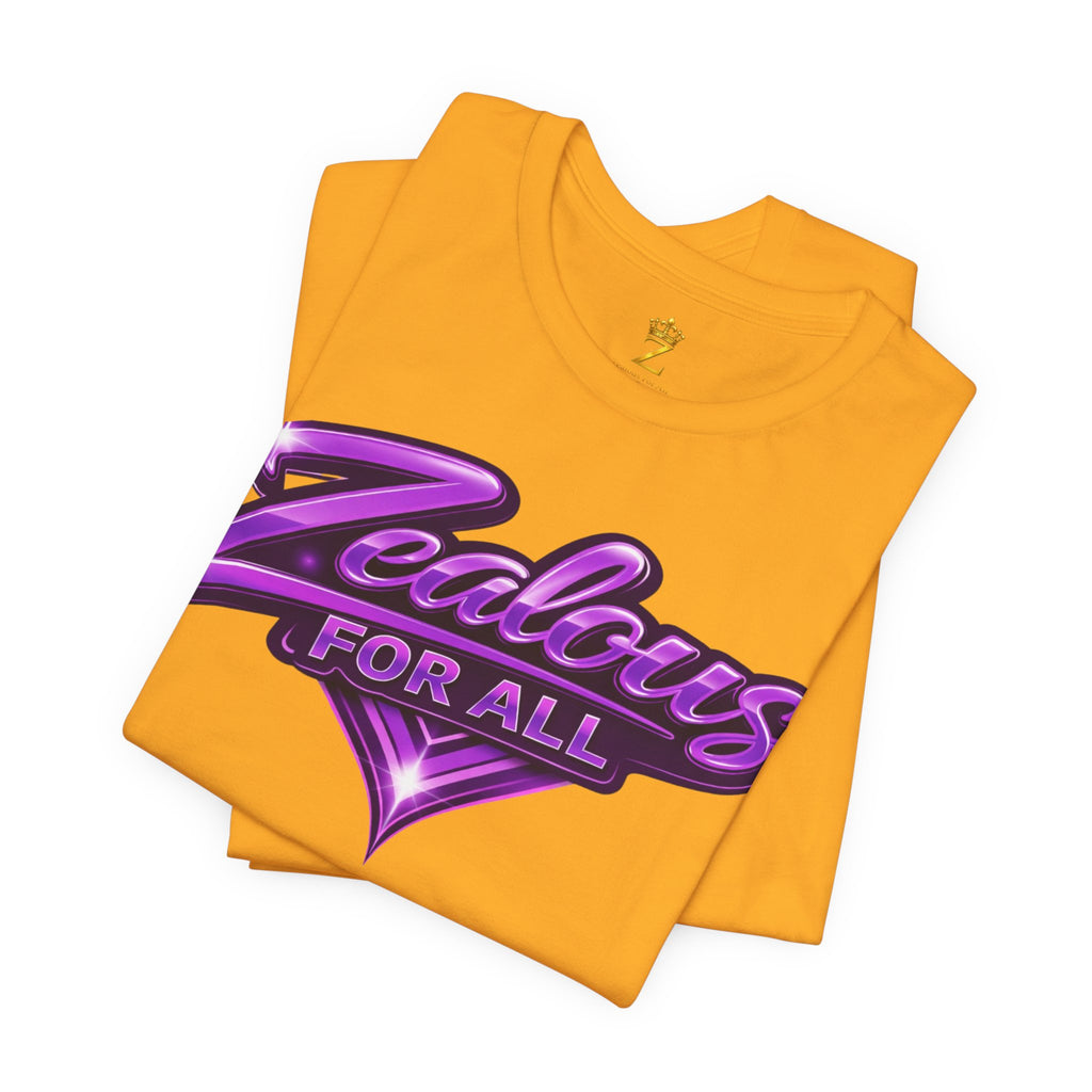 Zealous For All Graphic T-Shirt (Purple Logo) Printify