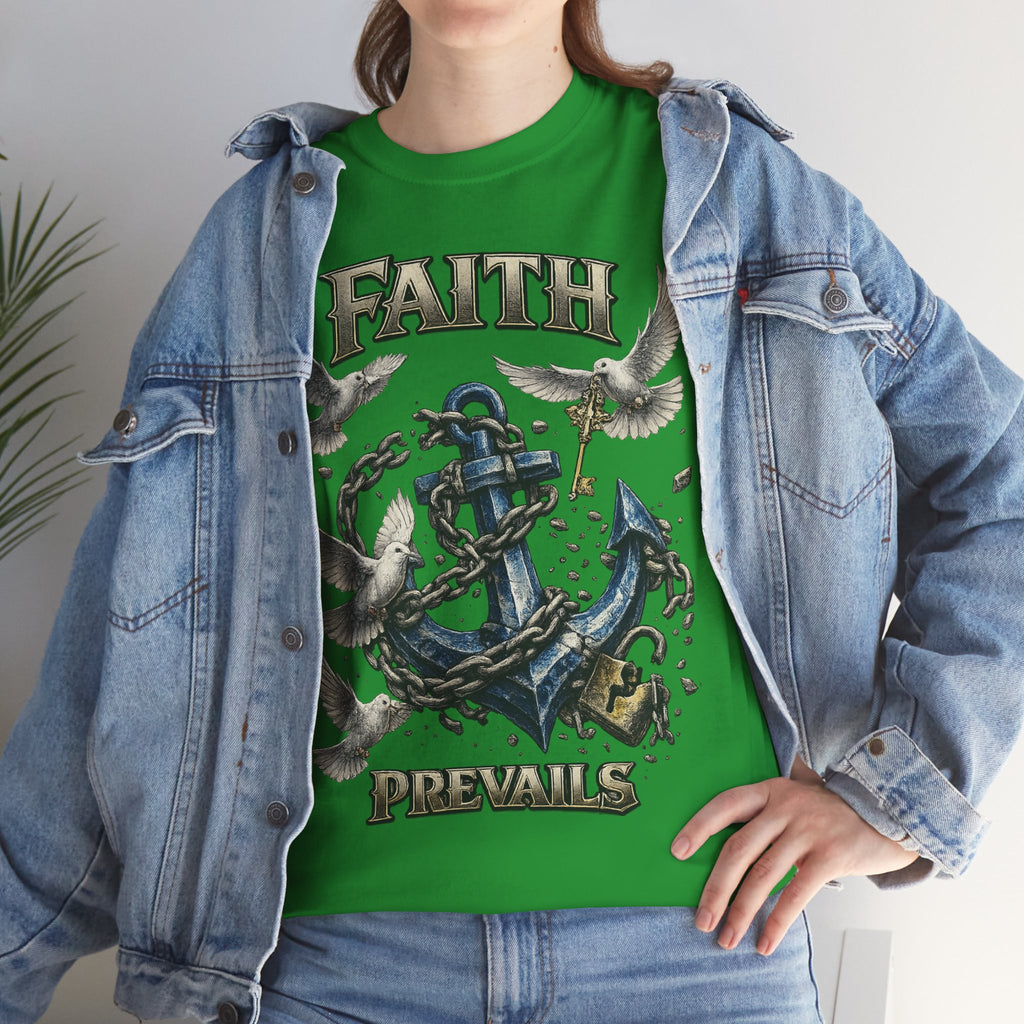 Adult Faith Prevails T‑Shirt (Blue Anchor) Printify