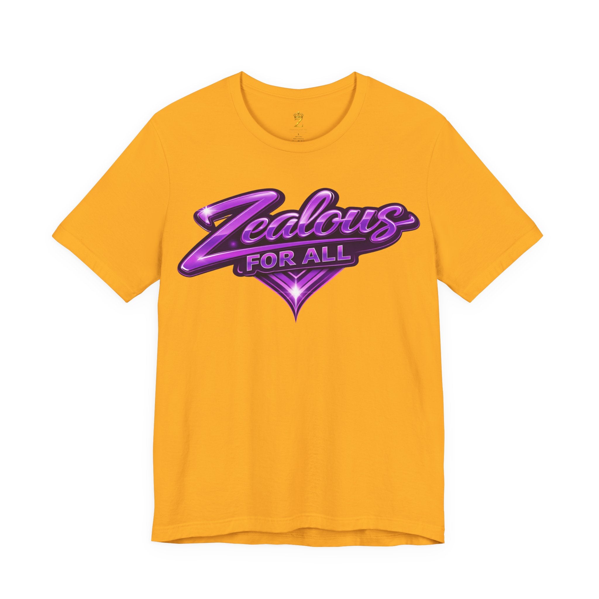 Zealous For All Graphic T-Shirt (Purple Logo) Printify