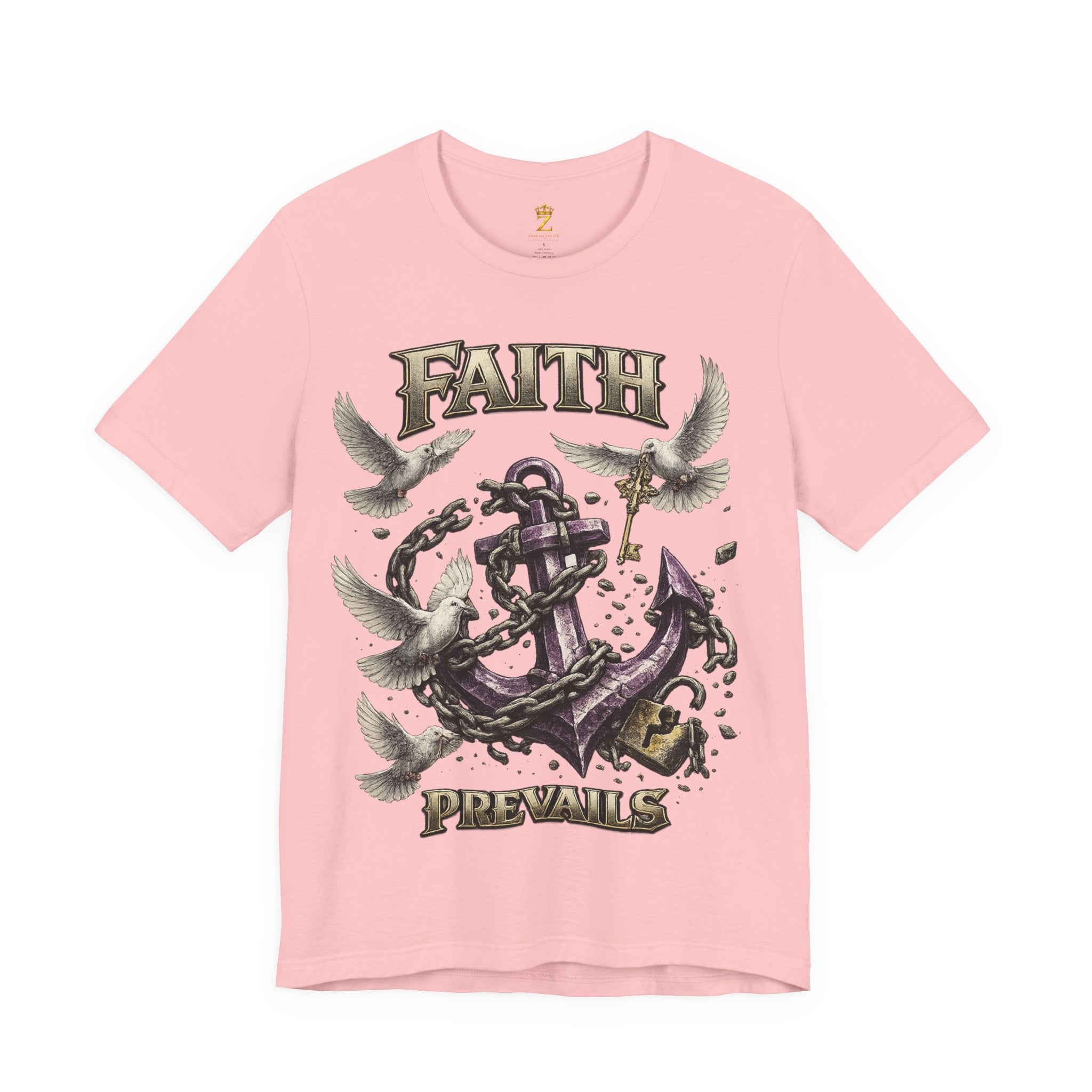 Faith Prevails T‑Shirt (Purple Anchor) Printify