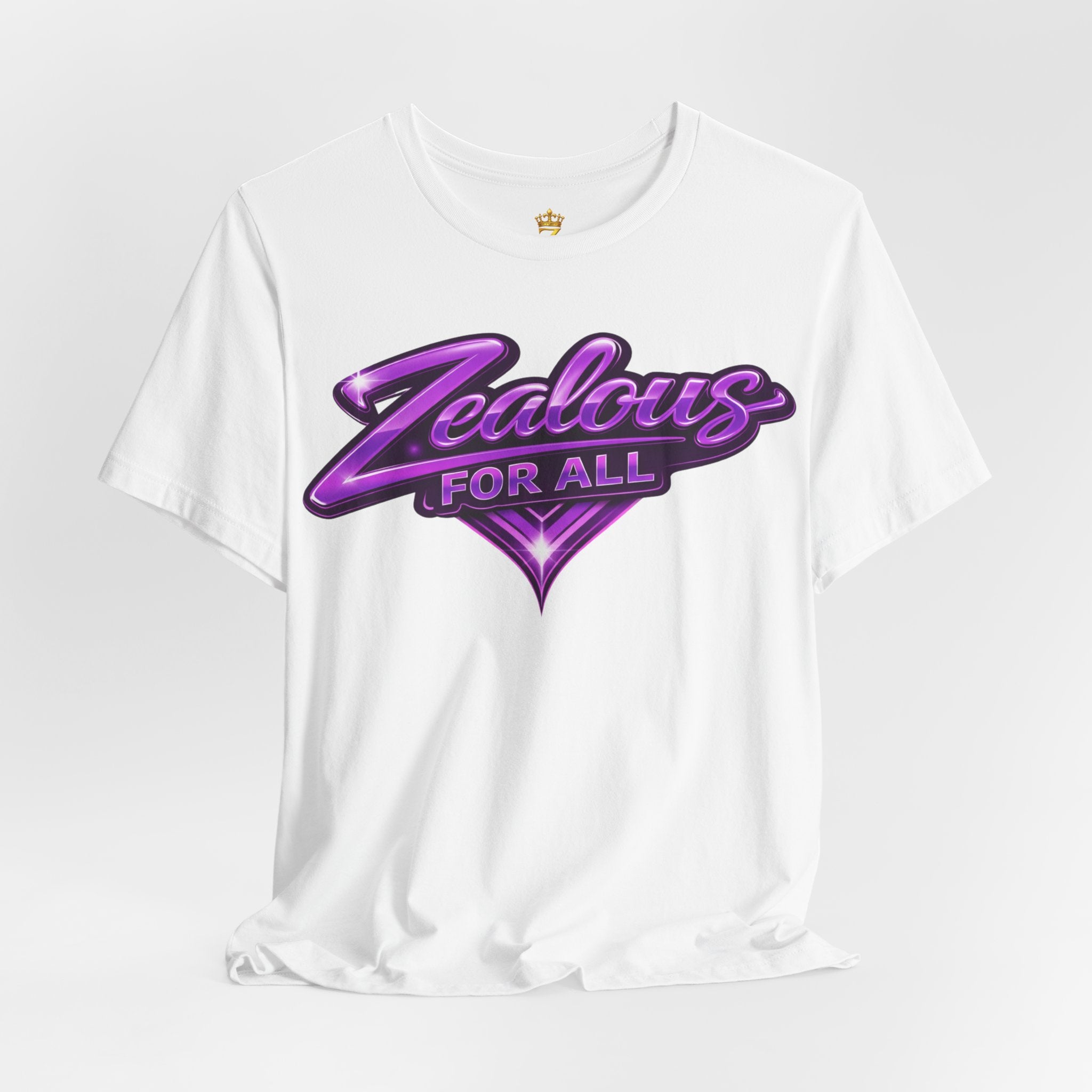 Zealous For All Graphic T-Shirt (Purple Logo) Printify