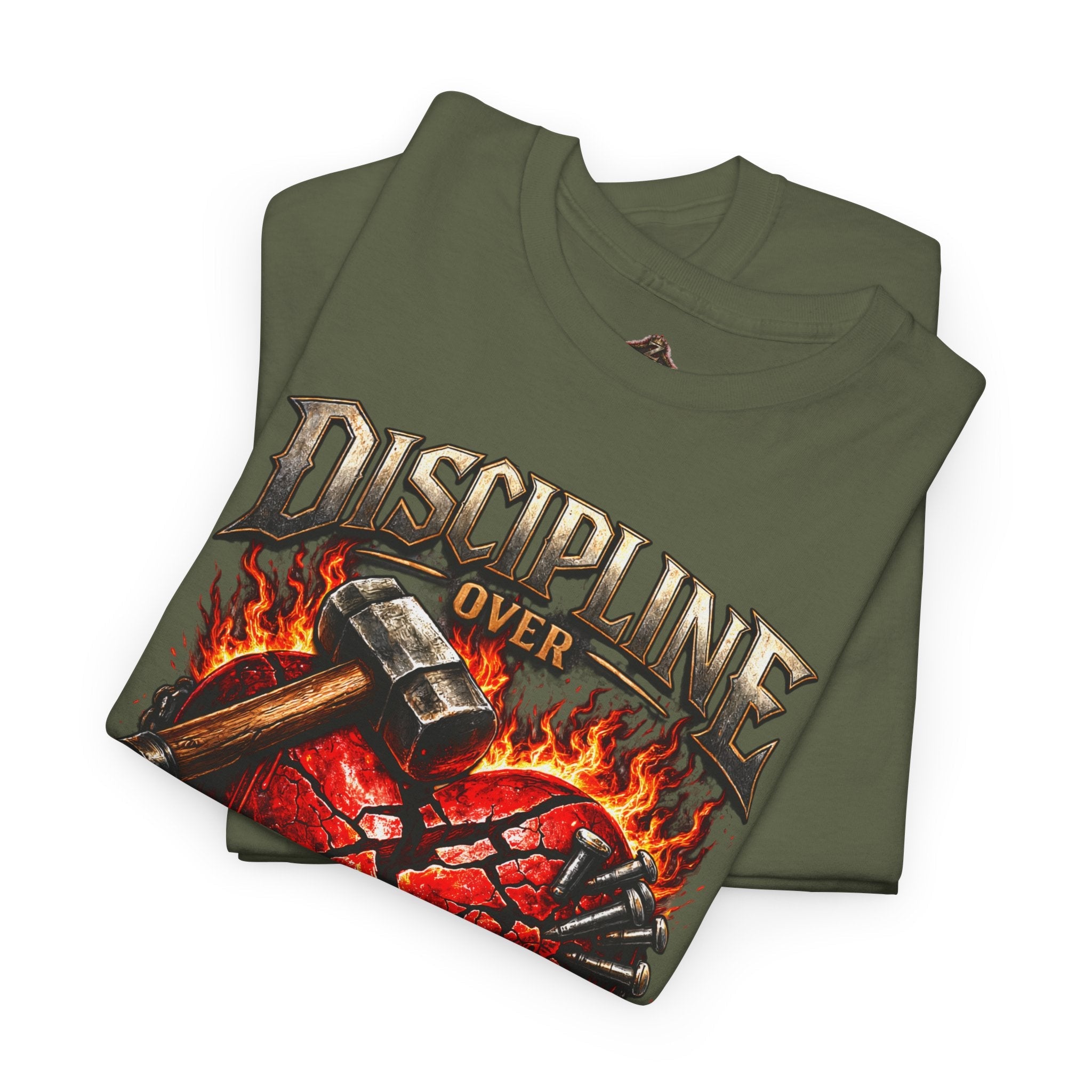 Discipline Over Emotions Graphic T-Shirt (Red Heart) Printify