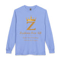 Long Sleeve Shirt — "Zealous For All" Gold Crown Logo, Motivational Athletic Streetwear Printify