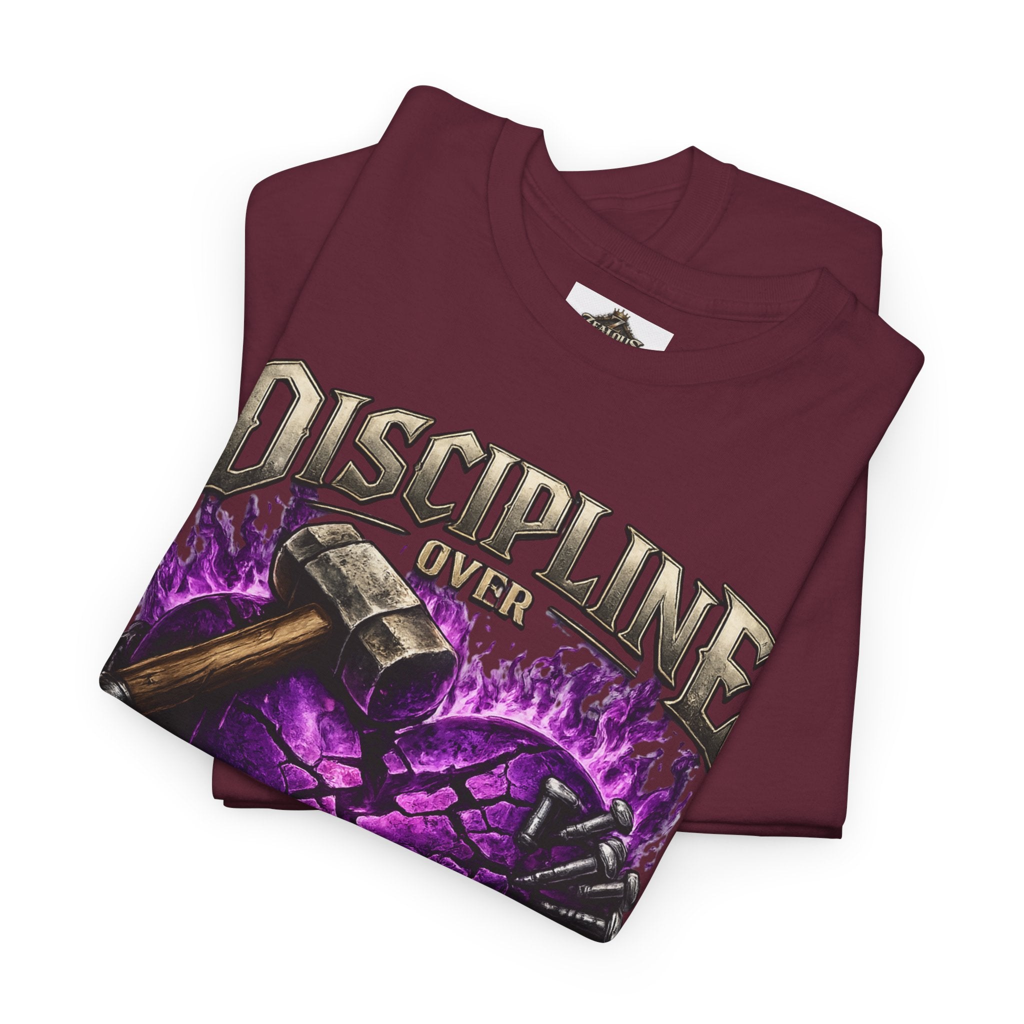 Adult Discipline Over Emotions Graphic T-Shirt (Purple Heart)