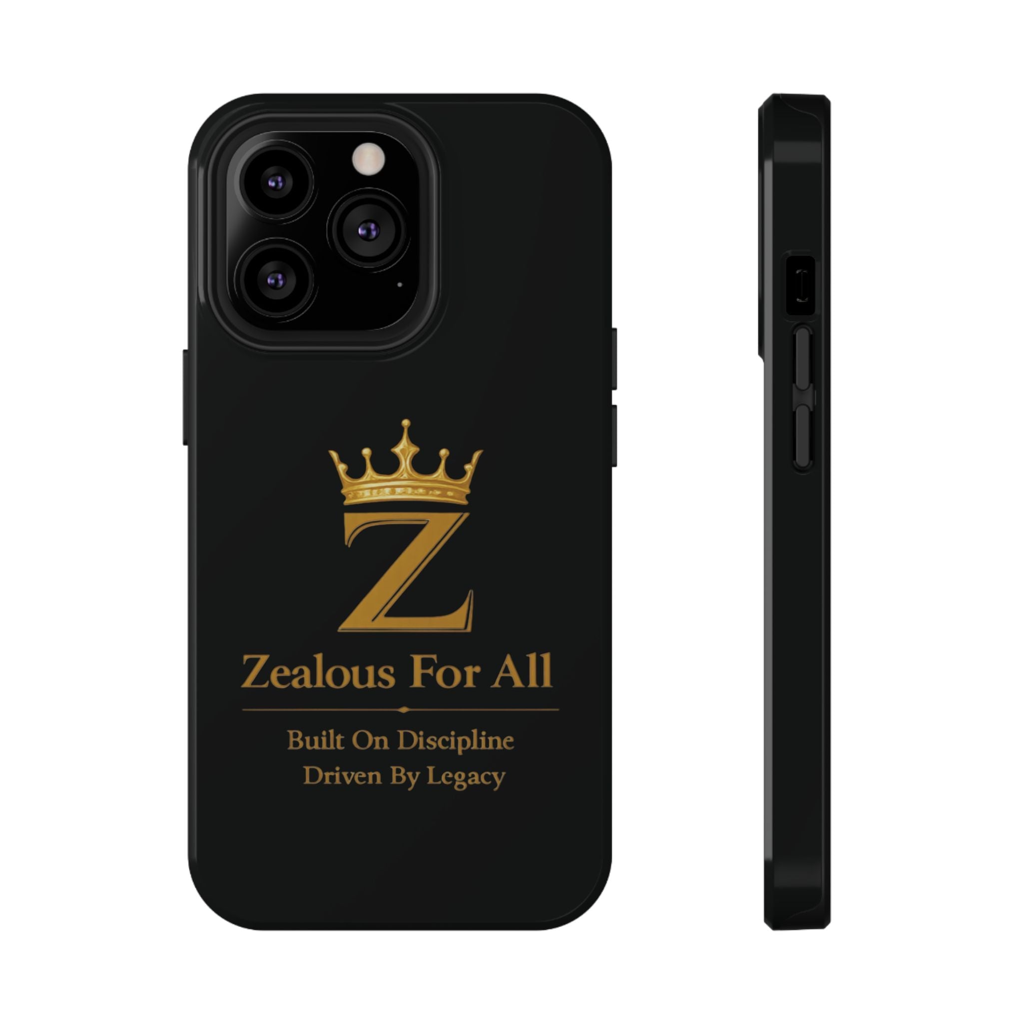Phone Case — "Zealous For All" Gold Crown Impact-Resistant Case Printify