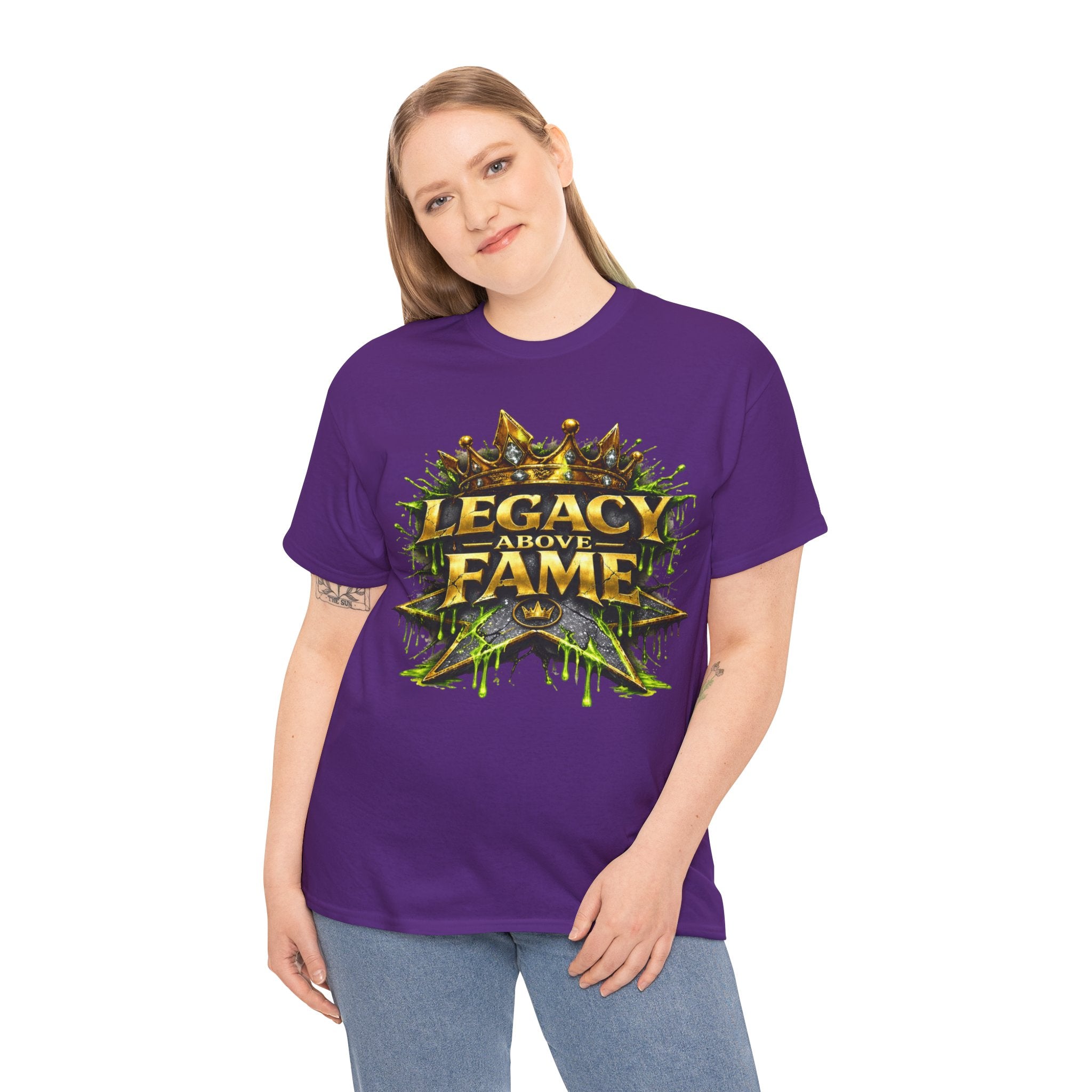 Adult Legacy Above Fame Graphic T-Shirt (Lime Green Drip) - Zealous For All