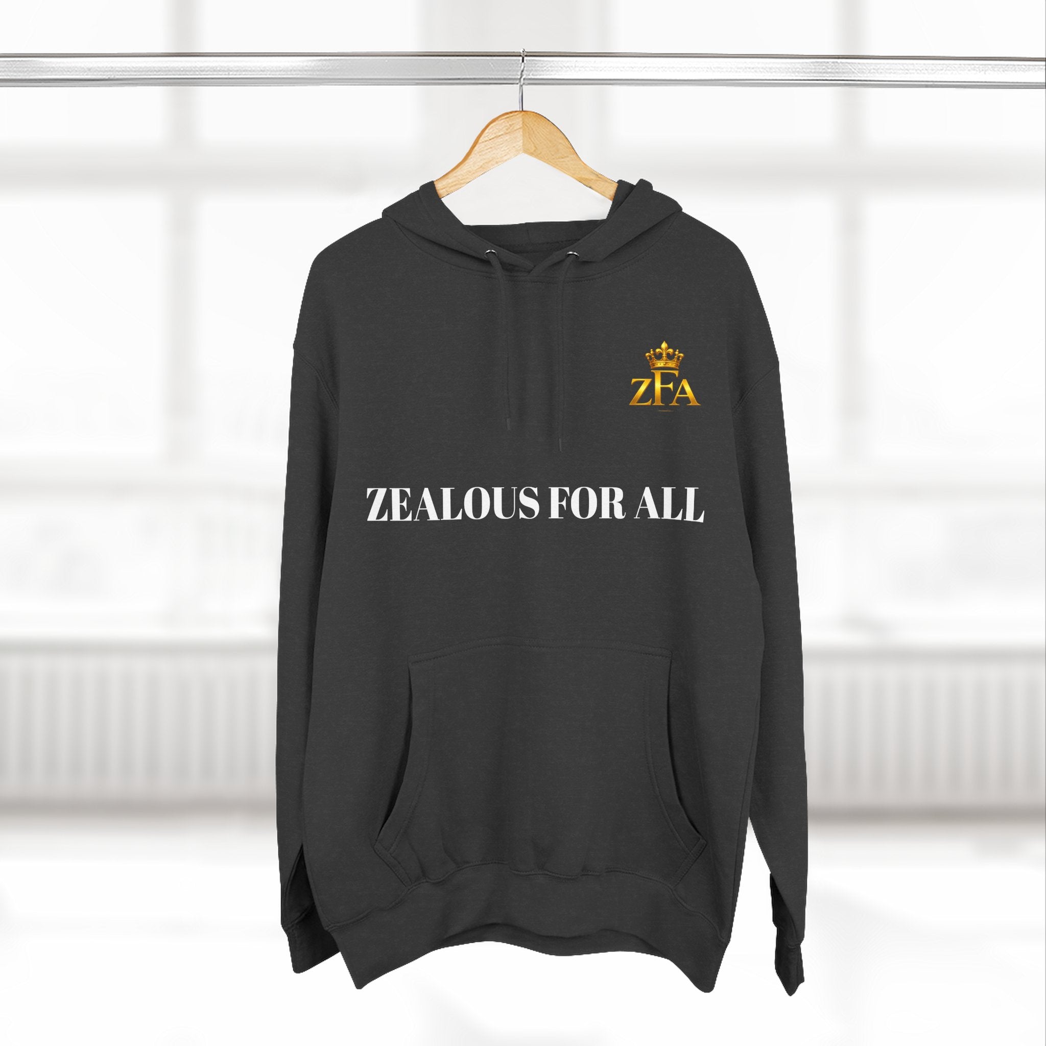 ZFA Premium Hoodie (White Words) Printify