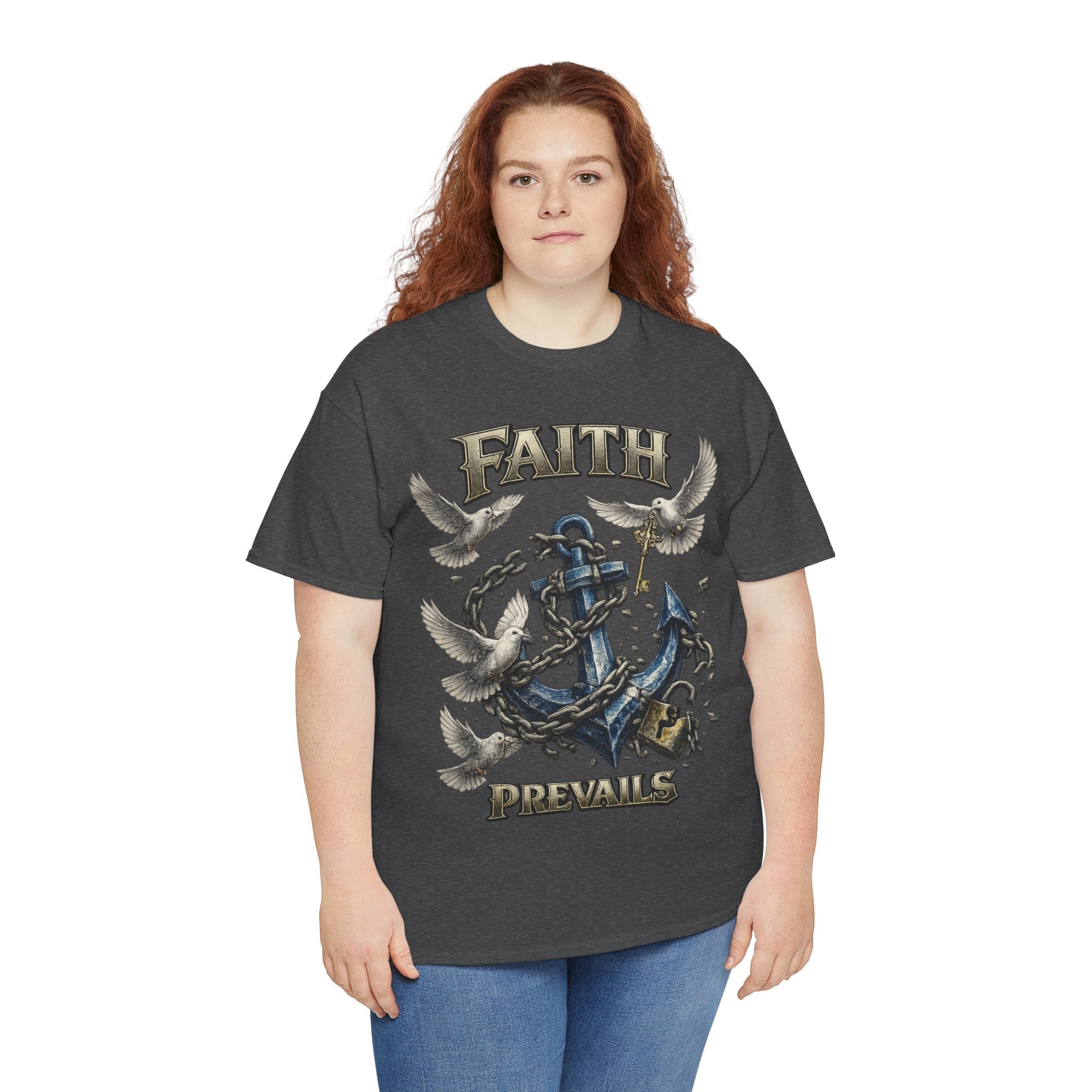 Adult Faith Prevails T‑Shirt (Blue Anchor) Printify