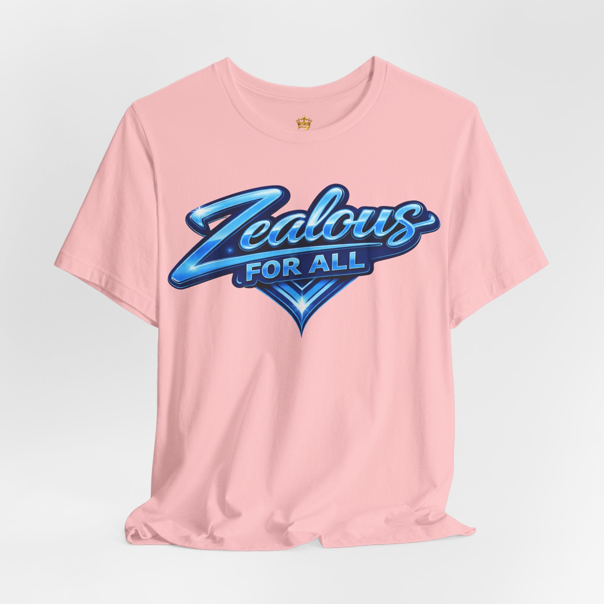 Zealous For All Graphic T-Shirt (Blue Logo) Printify