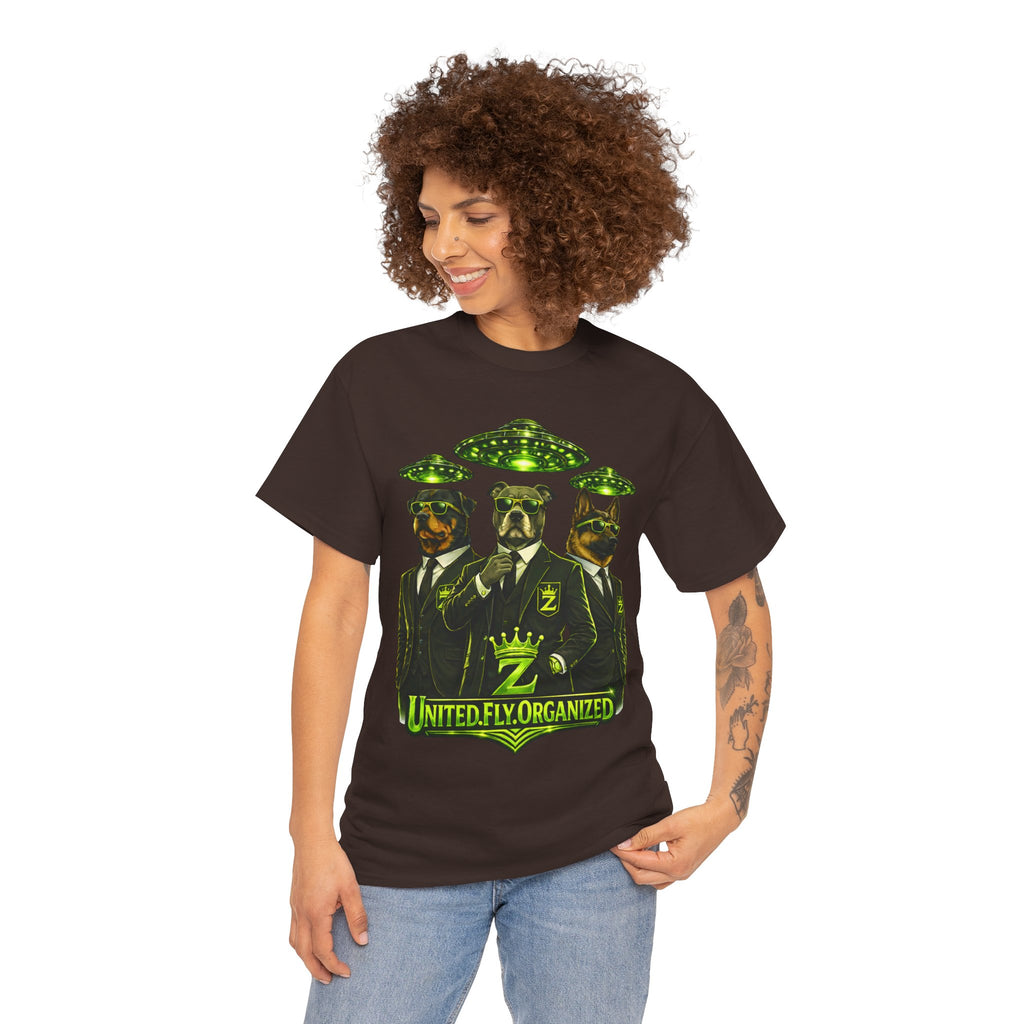 Adult "United. Fly. Organized." Graphic Tee (Lime Green) Printify