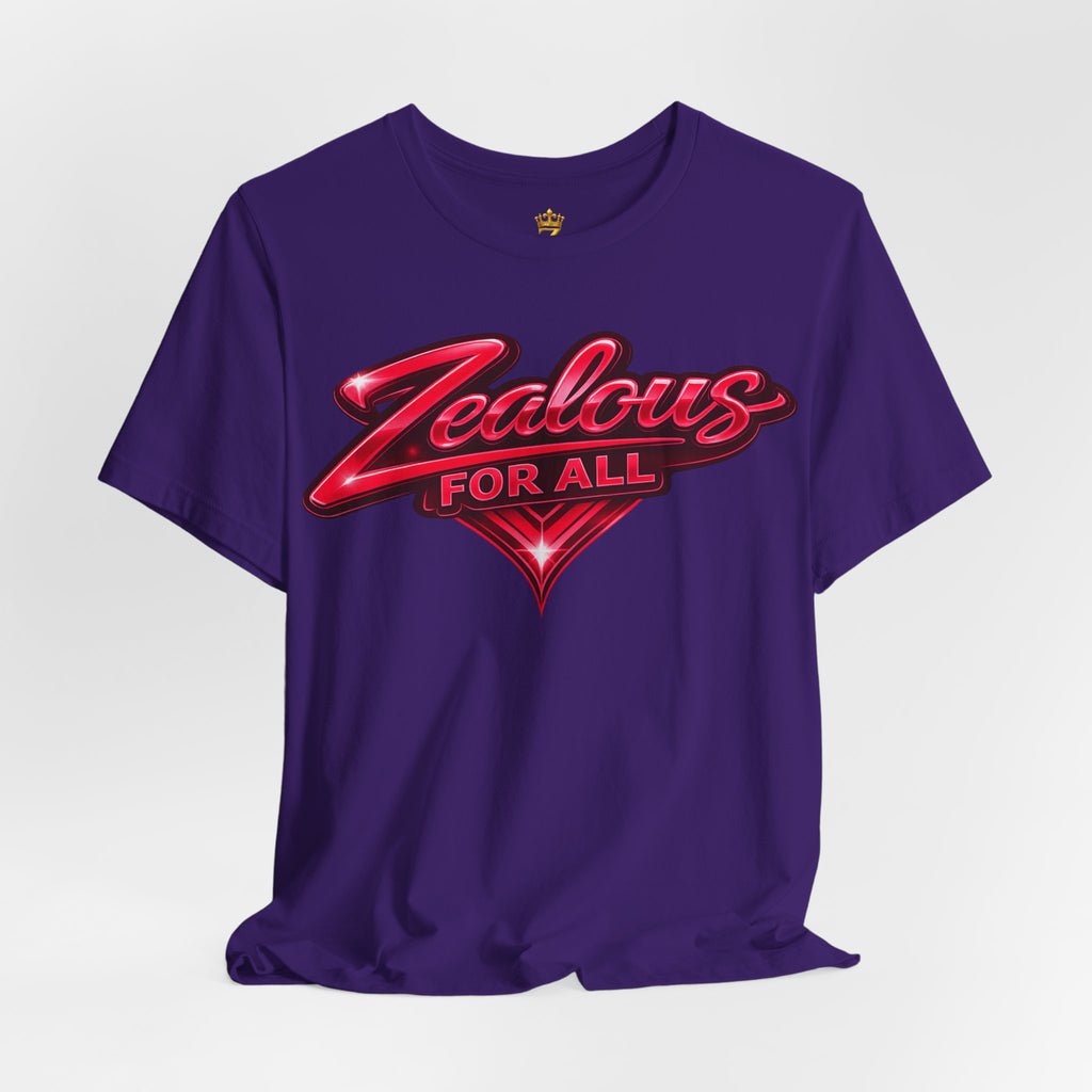 Zealous For All Graphic T-Shirt (Red Logo) Printify