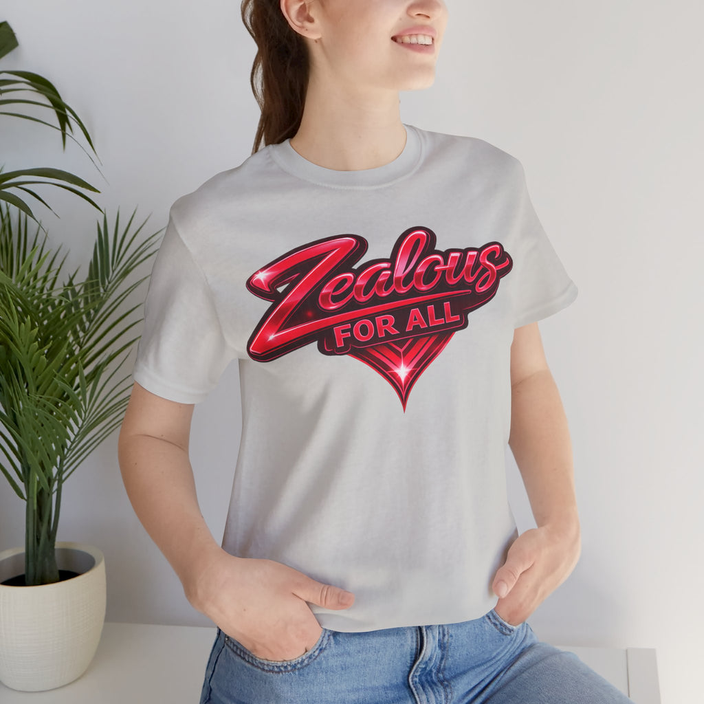 Zealous For All Graphic T-Shirt (Red Logo) Printify