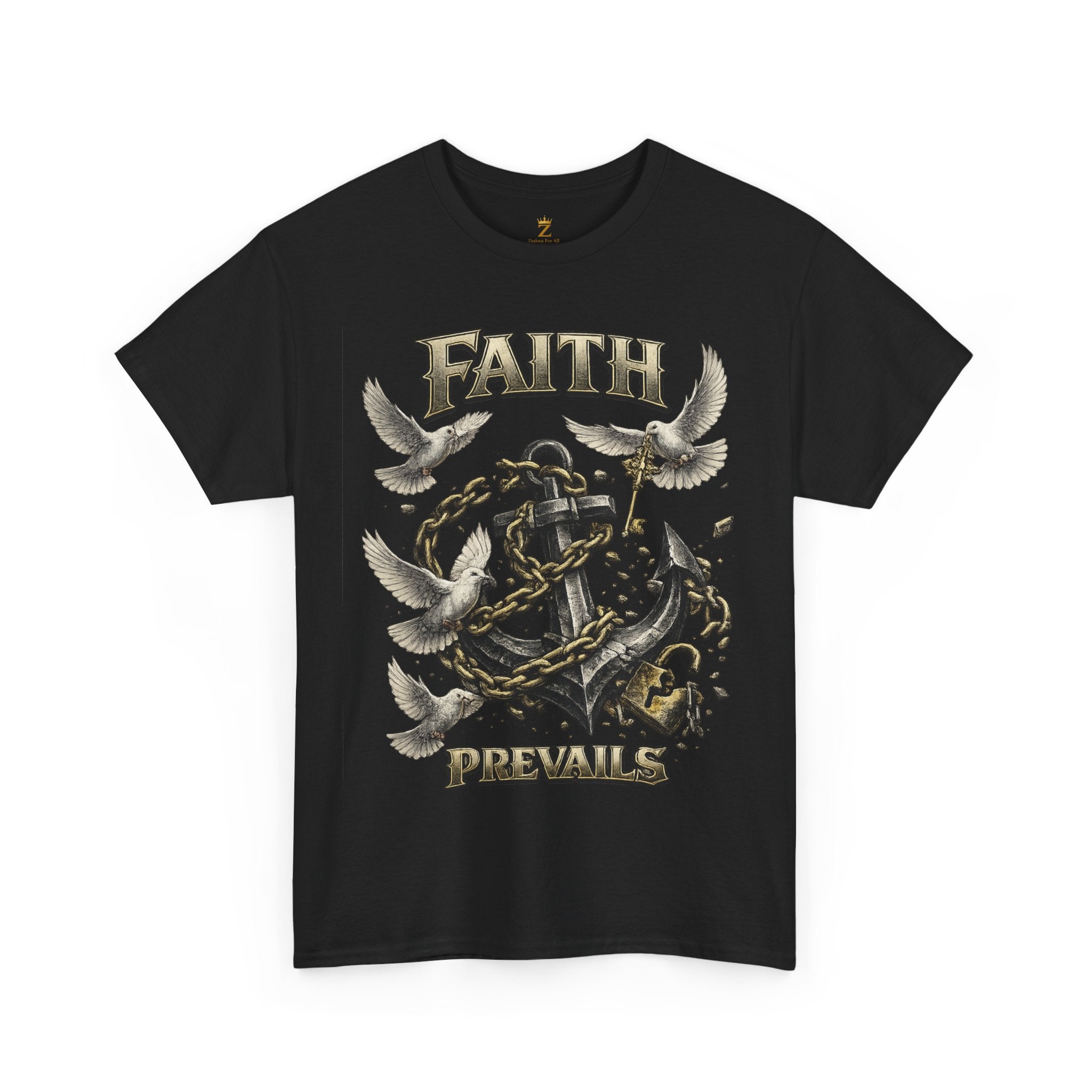 Adult Faith Prevails T‑Shirt (Black Anchor) Printify