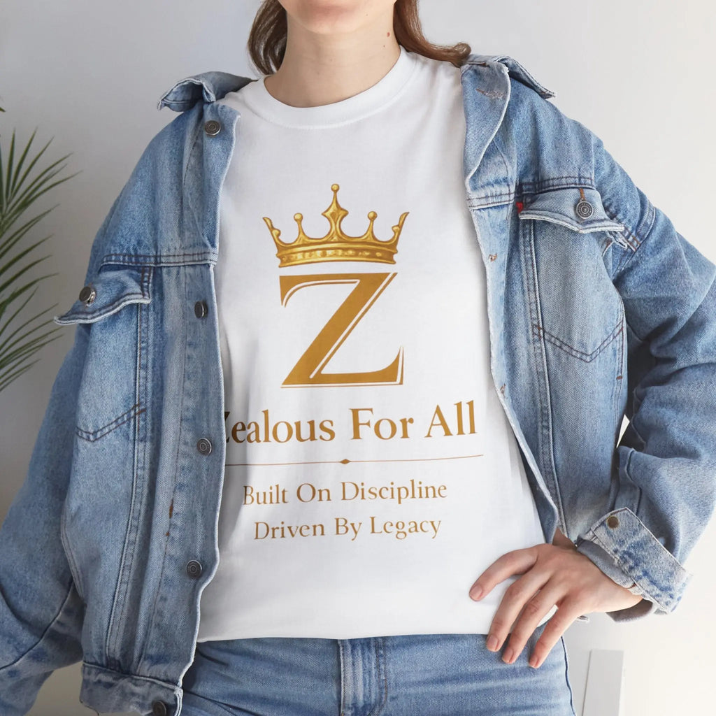 Unisex Zealous For All T-Shirt (Gold Logo (with Back logo) T-shirt) Printify