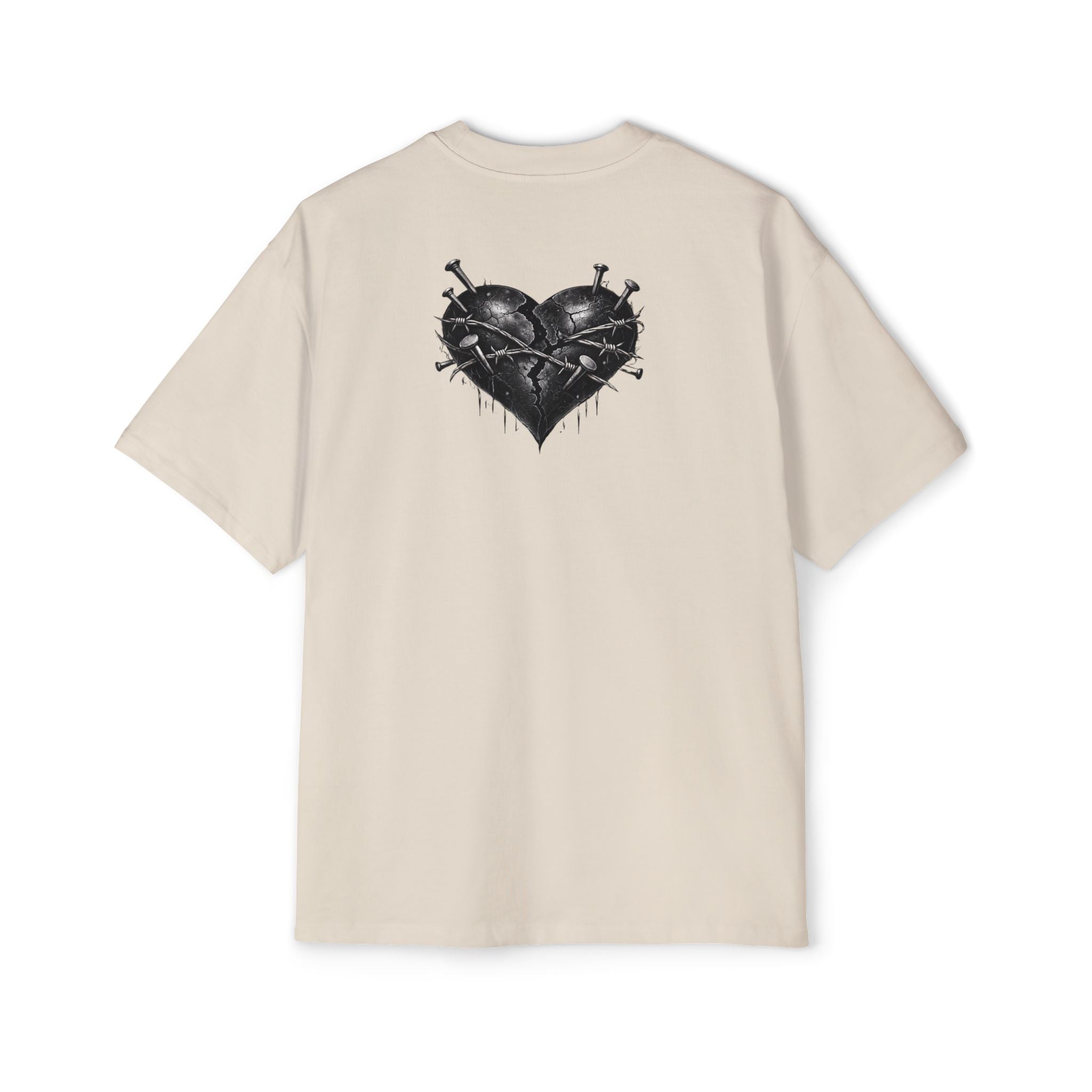 Oversized Discipline Over Emotions Graphic Tee (Black Heart) Printify