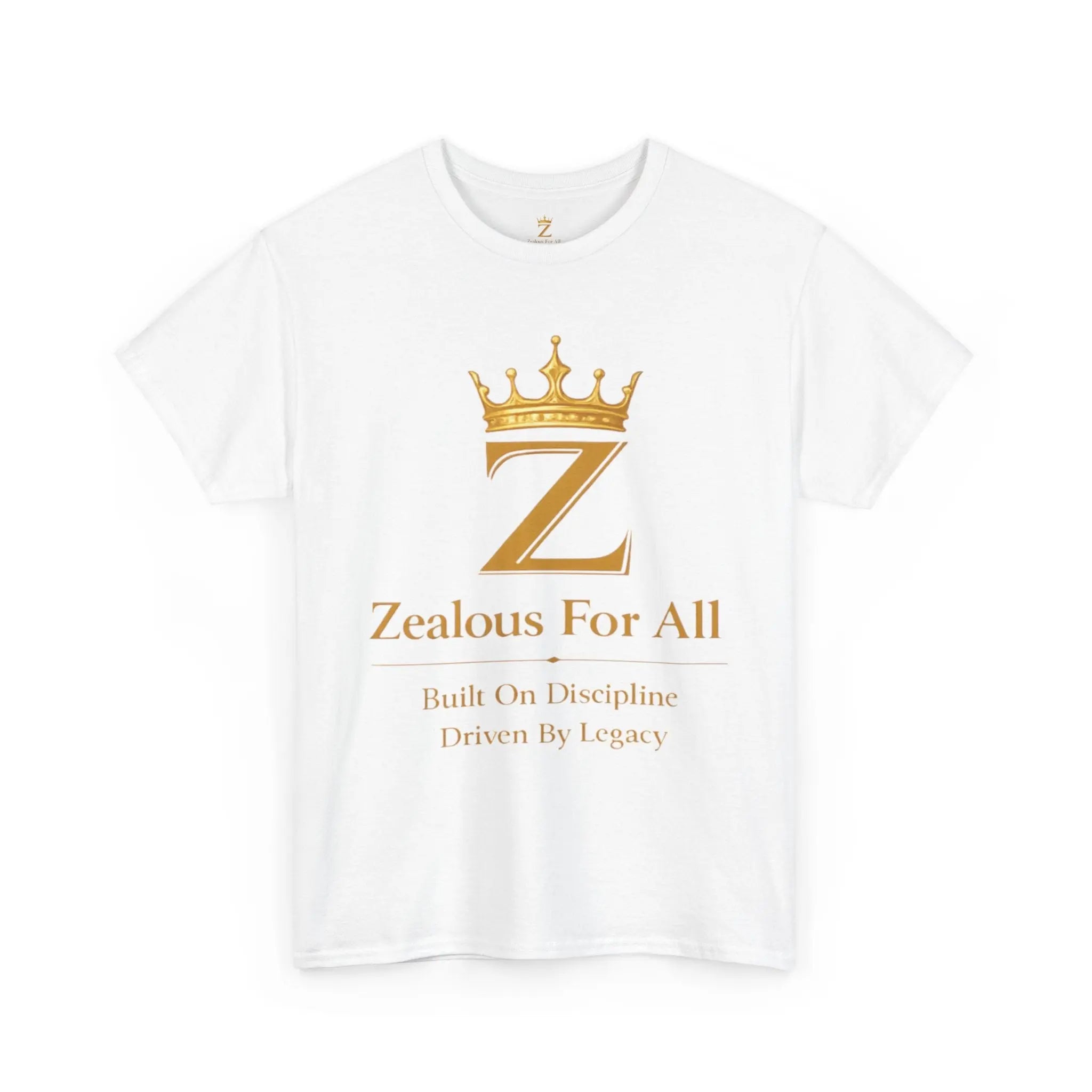 Unisex Zealous For All T-Shirt (Gold Logo (with Back logo) T-shirt) Printify