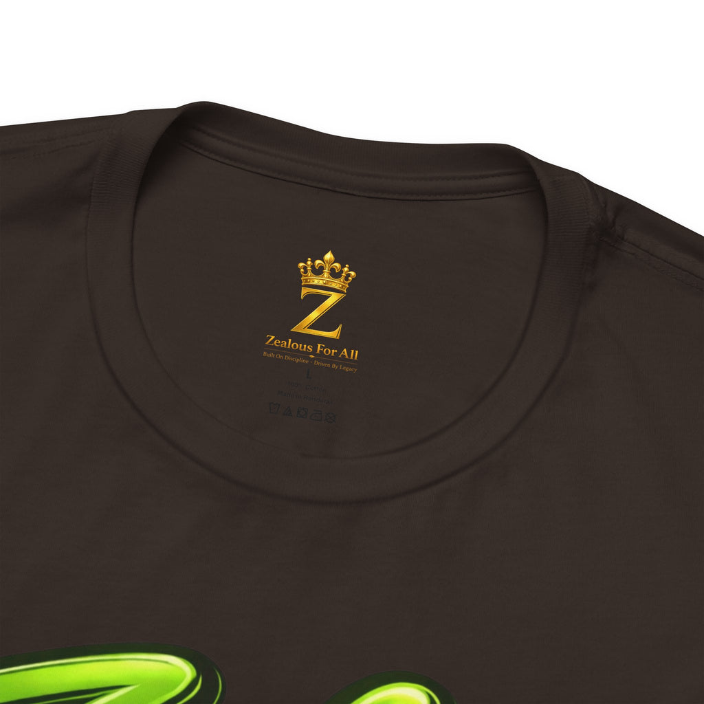 Zealous For All Graphic T-Shirt (Lime Green Logo) Printify