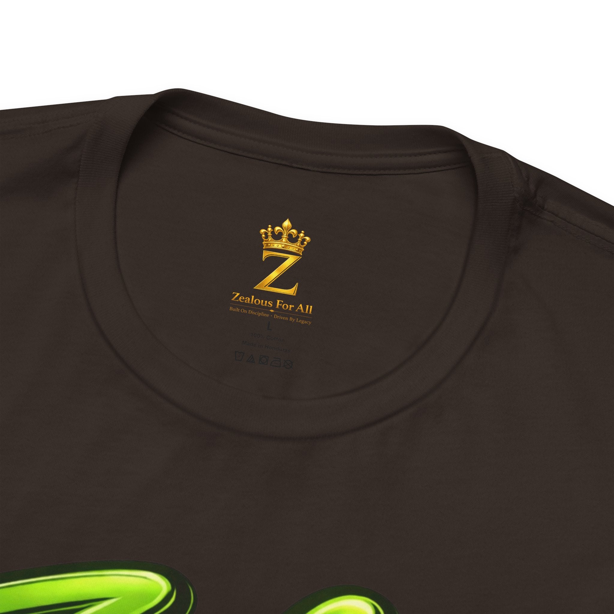 Zealous For All Graphic T-Shirt (Lime Green Logo) Printify