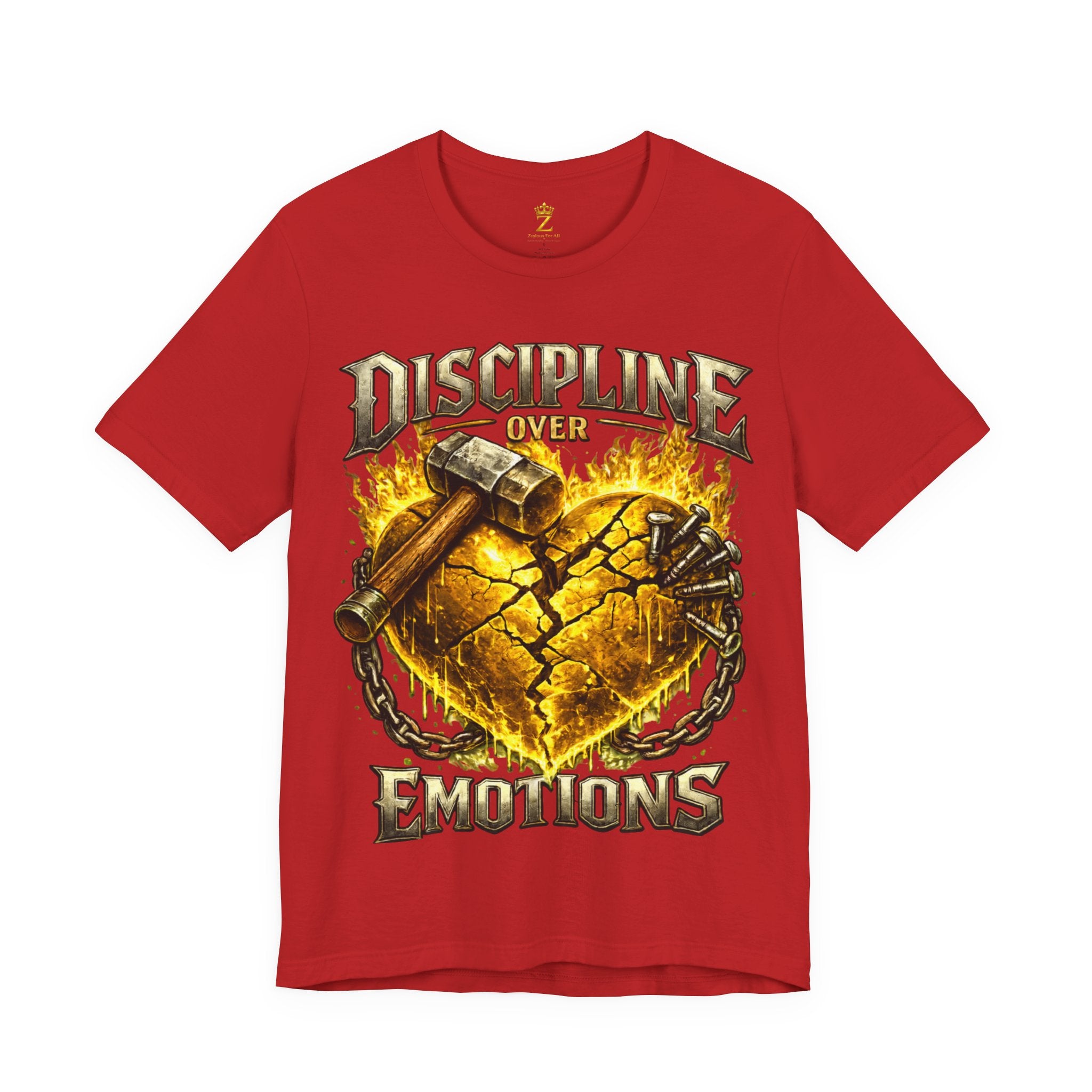 Discipline Over Emotions Premium Graphic T-Shirt (Gold Heart) Printify