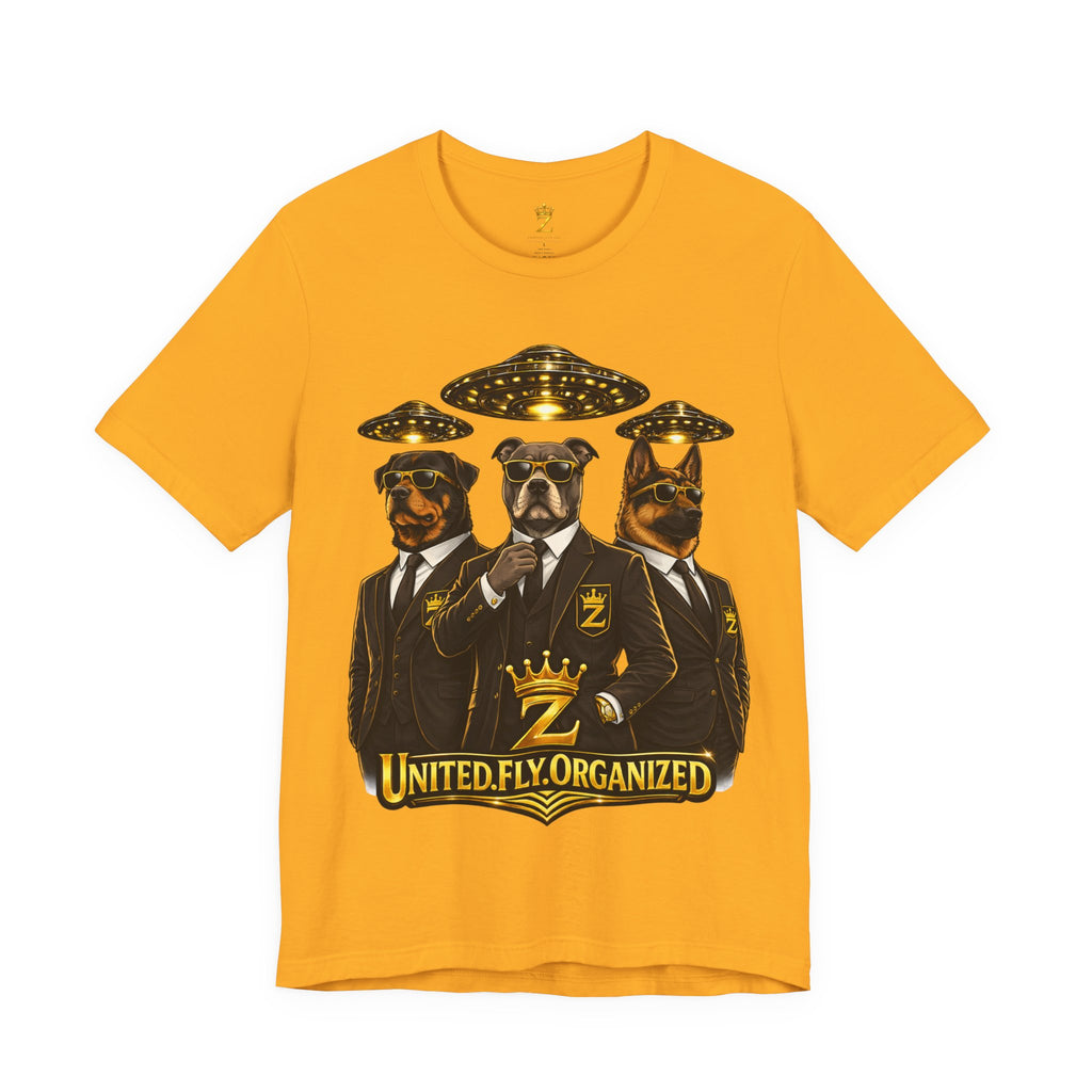 COMING SOON... United. Fly. Organized. Graphic Tee (Gold) Printify