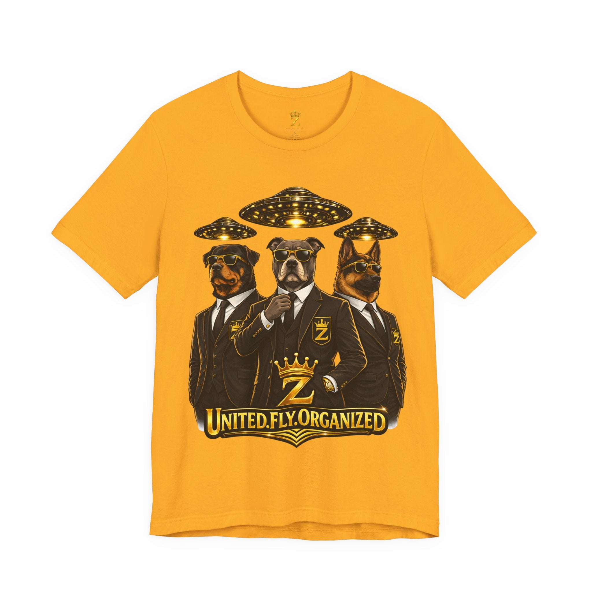 COMING SOON... United. Fly. Organized. Graphic Tee (Gold) Printify
