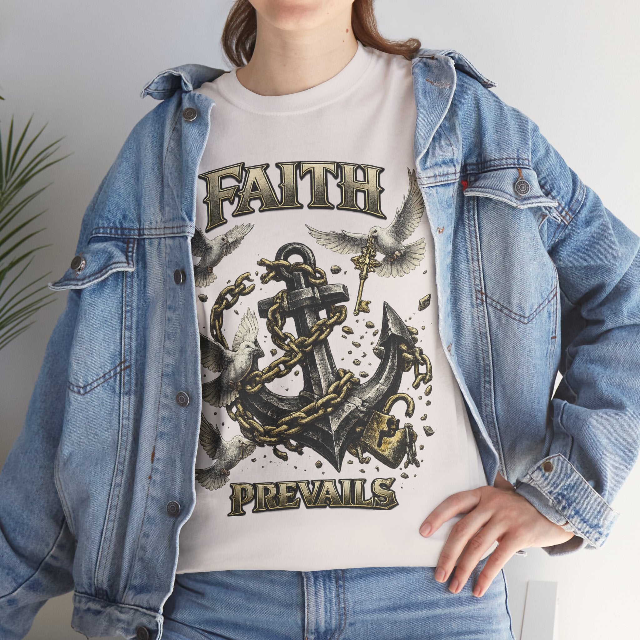 Adult Faith Prevails T‑Shirt (Black Anchor) Printify