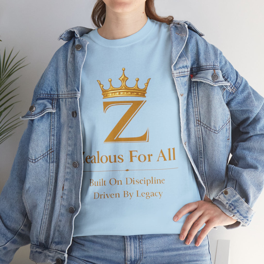 Unisex Zealous For All T-Shirt (Gold Logo (with Back logo) T-shirt) Printify