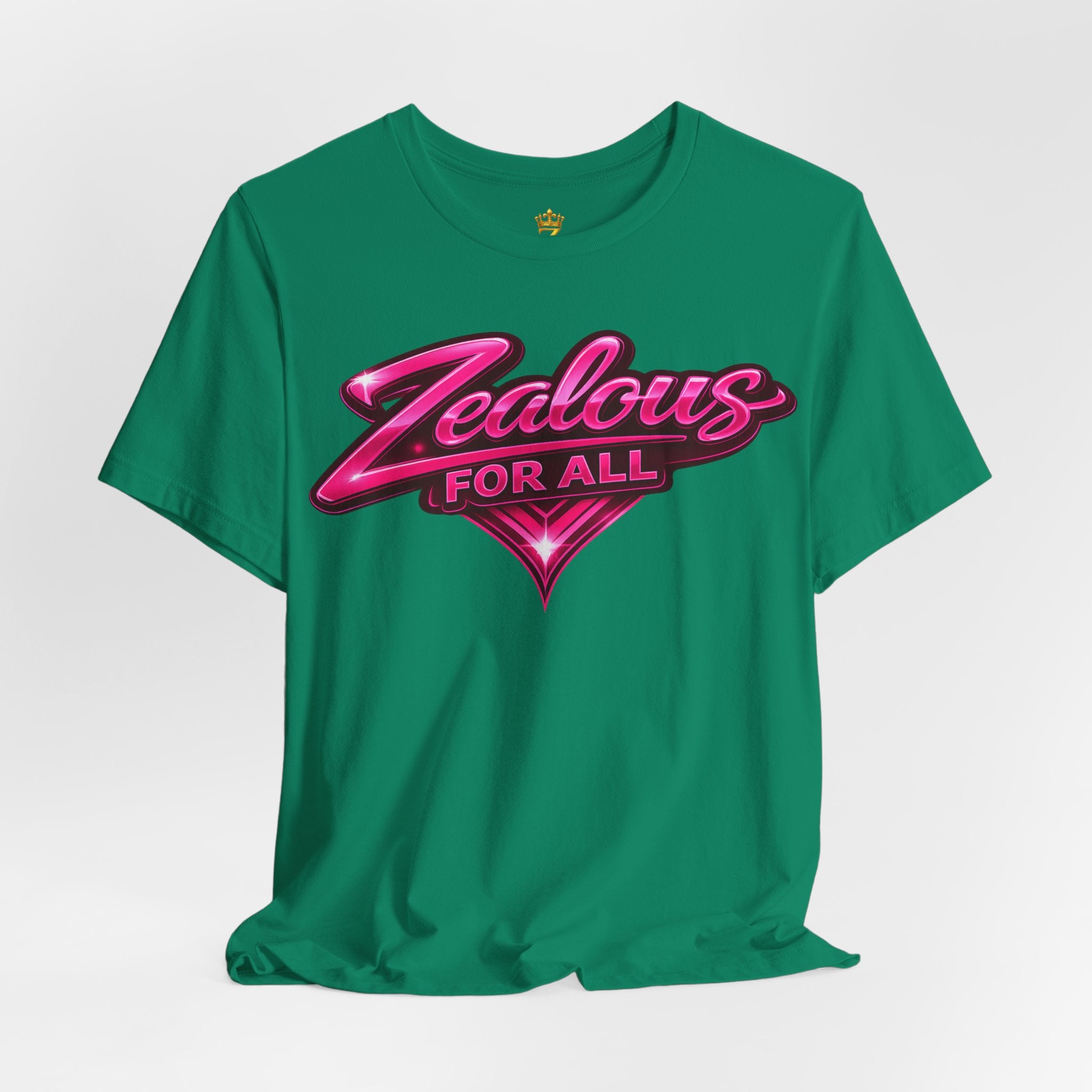 Zealous For All Graphic T-Shirt (Hot Pink Logo) Printify