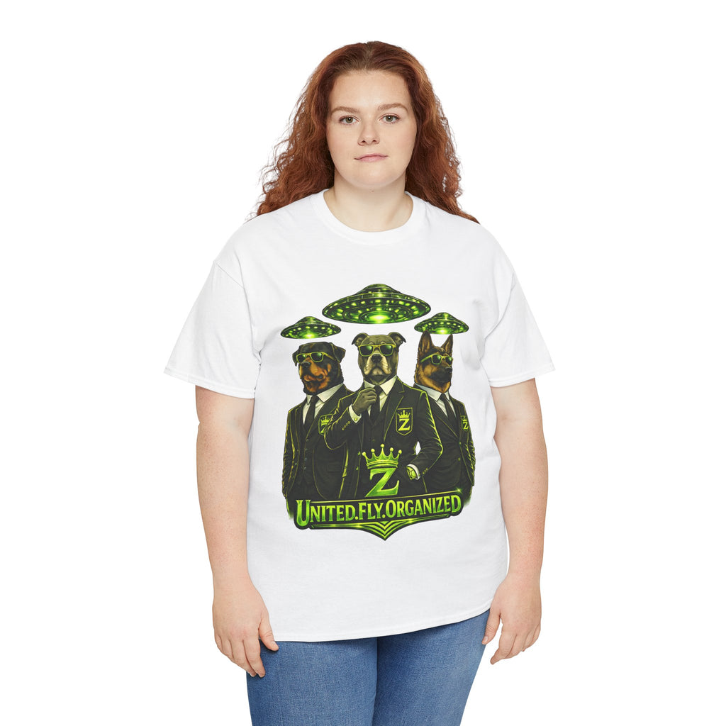 Adult "United. Fly. Organized." Graphic Tee (Lime Green) Printify