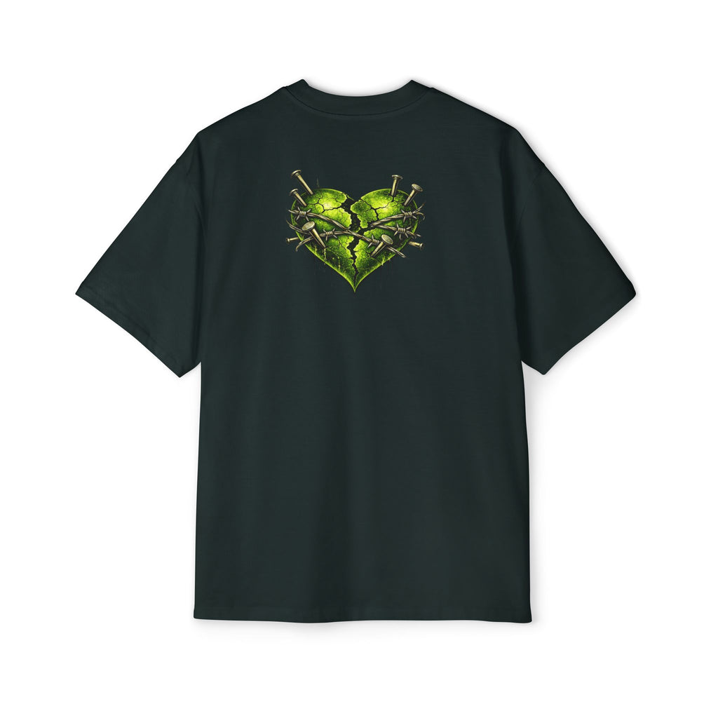 Oversized Discipline Over Emotions Graphic Tee (Green Heart) Printify