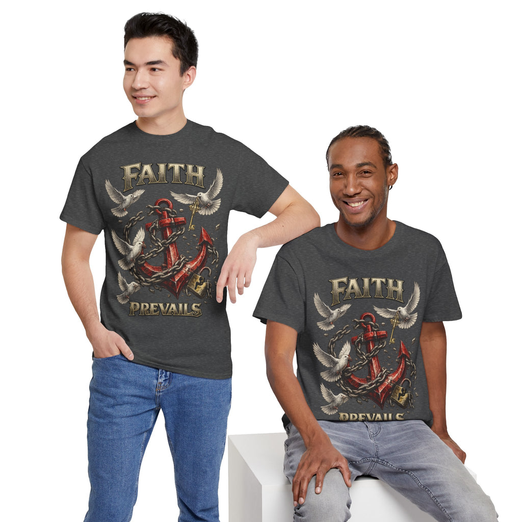 Adult Faith Prevails T‑Shirt (Red Anchor) Printify